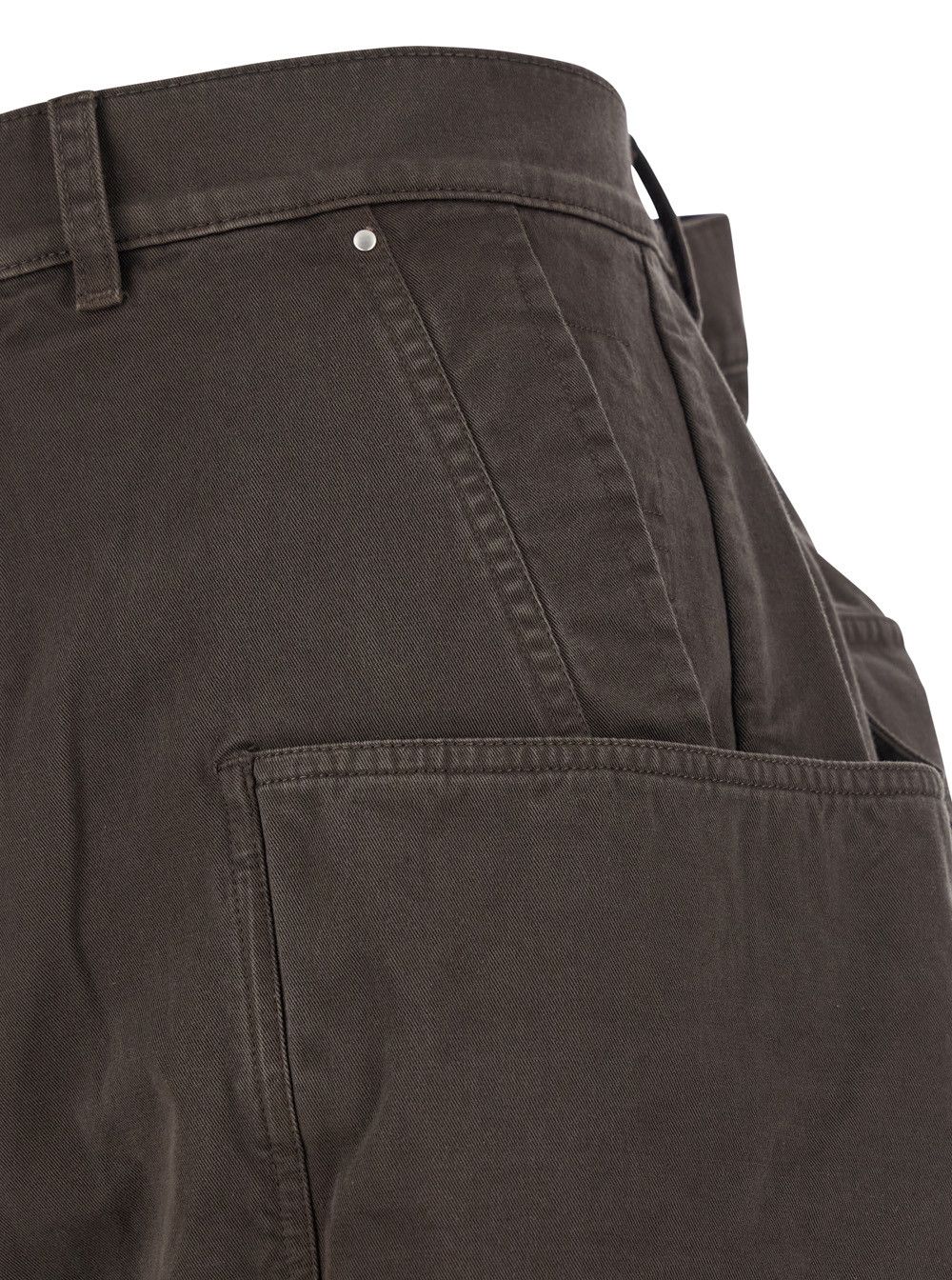 Rick Owens Drkshdw 'Stefan' Brown Wide Leg Cargo Pants with Patch Pockets in Cotton Man Size US 30 / EU 46 - 3 Thumbnail
