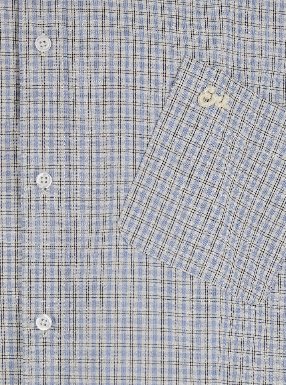 ERL Beige Shirt with Logo Embroidery on the Front and All-Over Check Motif in Cotton Man Size US S / EU 44-46 / 1 - 3 Thumbnail