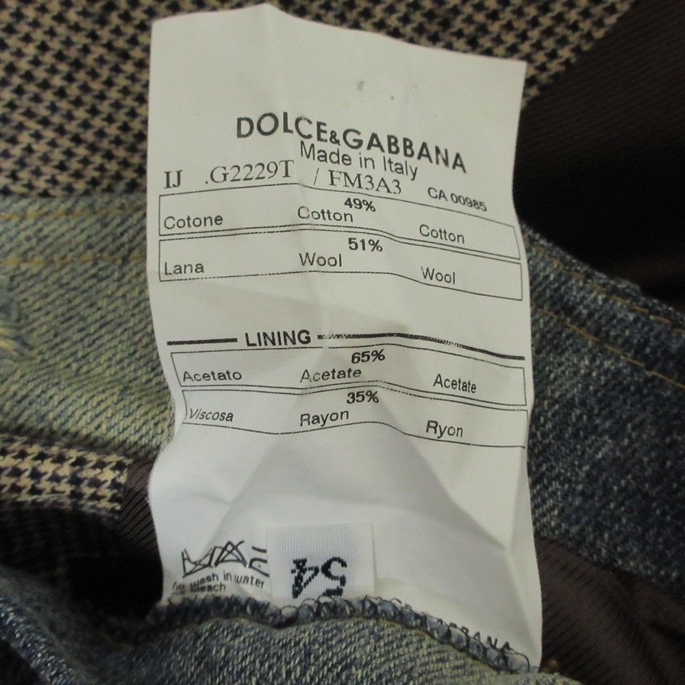 Dolce & Gabbana Dolce & Gabbana Dolce&Gabbana Portofino Glen Check Denim Tailored Jacket Denim Outerwear DUTY FREE for USA Size ONE SIZE - 9 Thumbnail