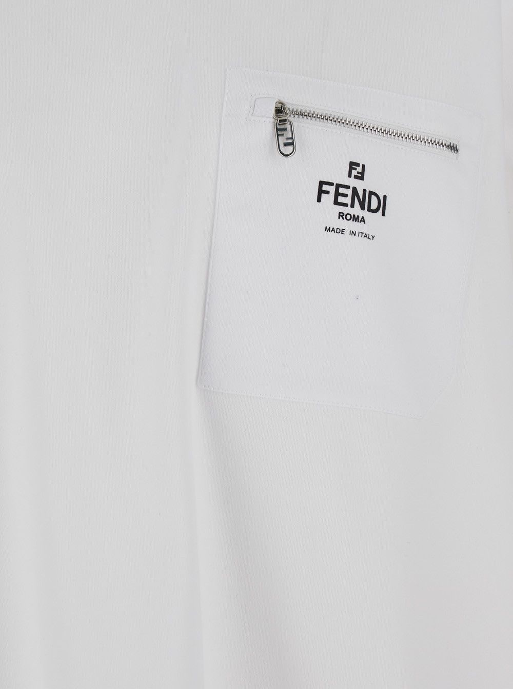 Fendi White T-Shirt with Logo Print on the Front in Men's Cotton Size US XL / EU 56 / 4 - 3 Thumbnail