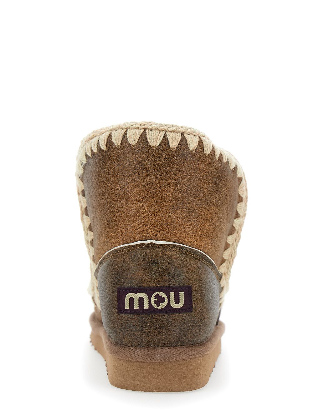 Mou 'Eskimo' Brown Ankle Boots with Crochet Details and Logo Patch on the Rear in Suede Woman Size US 6 / IT 36 - 5 Thumbnail
