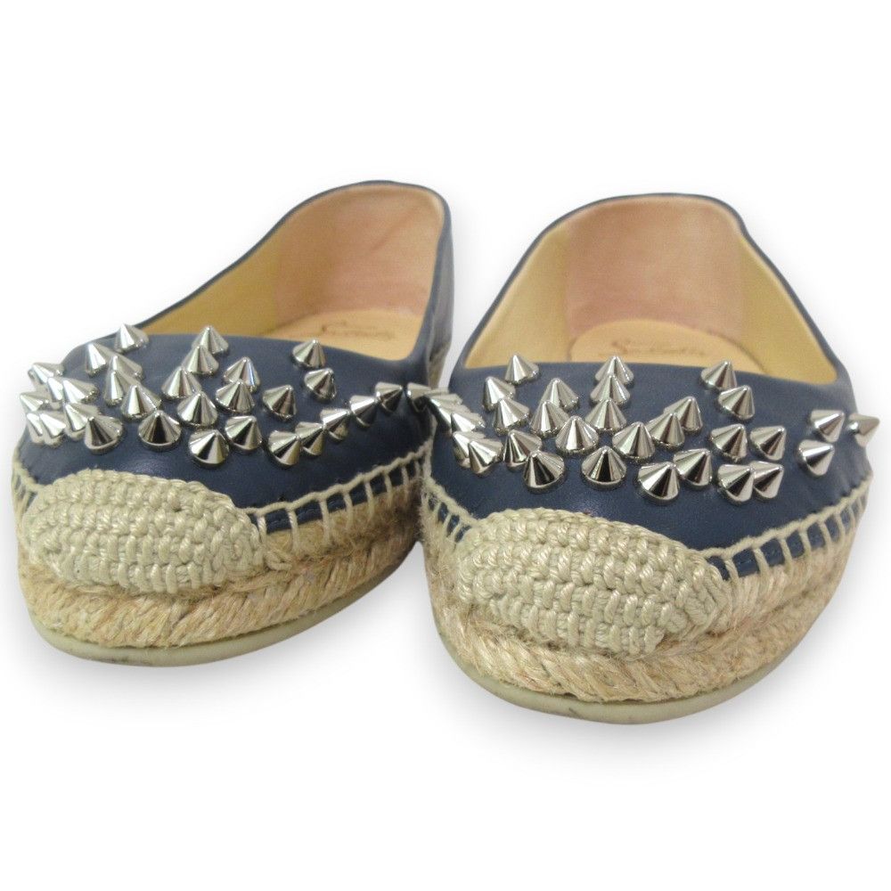 Christian Louboutin Christian Louboutin Christian Louboutin Spike Studs Espadrille Flats Leather Shoes DUTY FREE for USA Size ONE SIZE - 3 Thumbnail