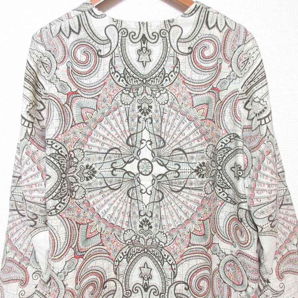 Other Other Etro Paisley Linen Silk Blend Collarless Coat Natural Material Outerwear DUTY FREE for USA Size ONE SIZE - 5 Thumbnail