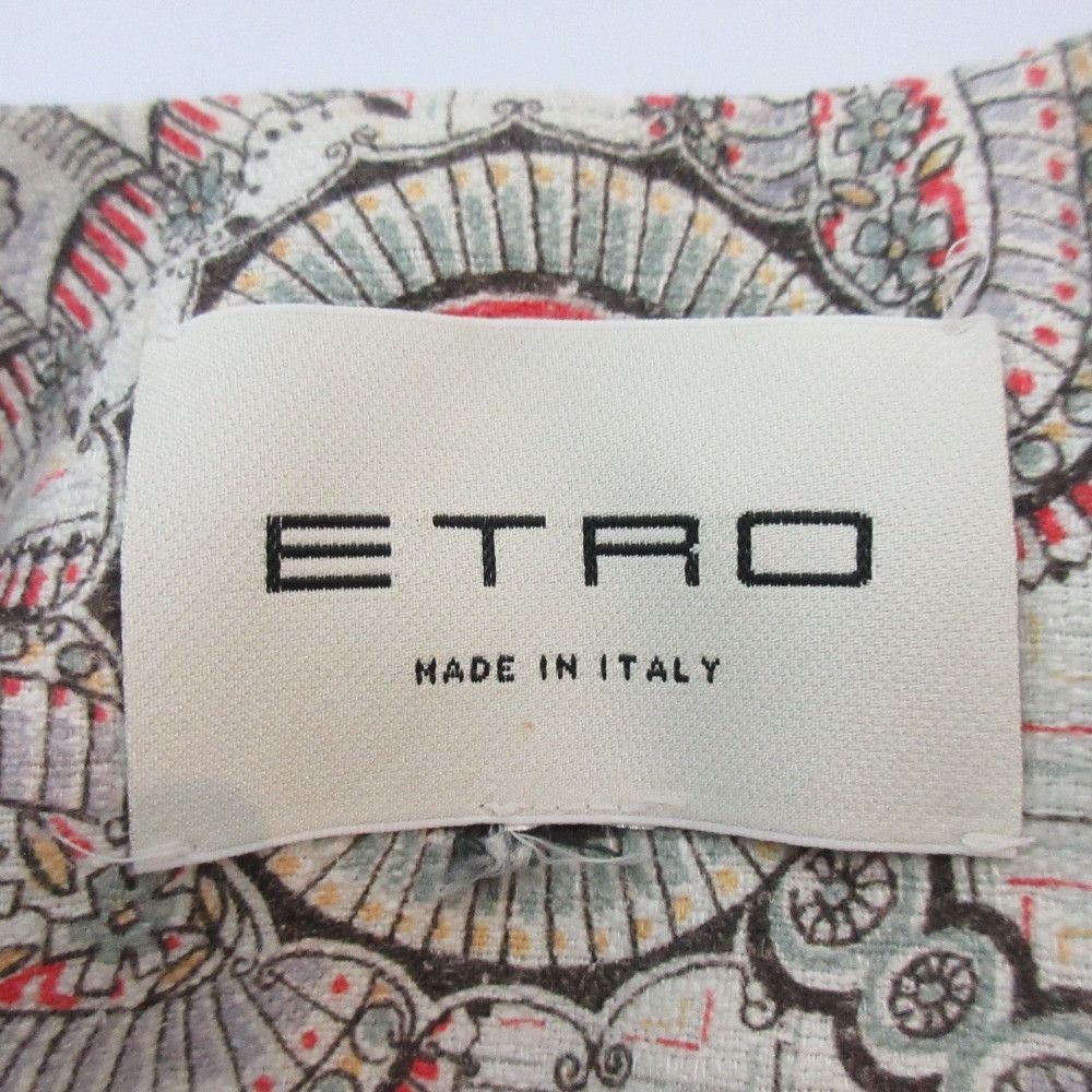 Other Other Etro Paisley Linen Silk Blend Collarless Coat Natural Material Outerwear DUTY FREE for USA Size ONE SIZE - 9 Thumbnail