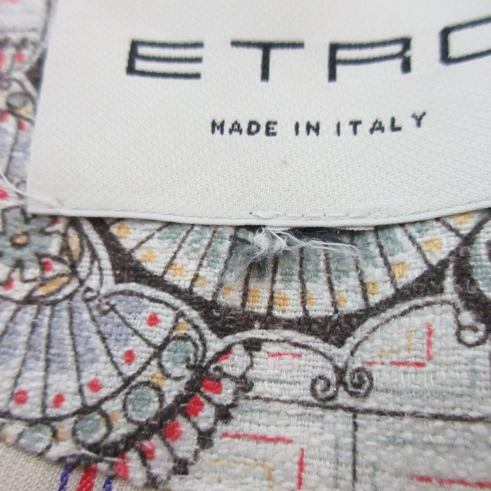 Other Other Etro Paisley Linen Silk Blend Collarless Coat Natural Material Outerwear DUTY FREE for USA Size ONE SIZE - 13 Thumbnail