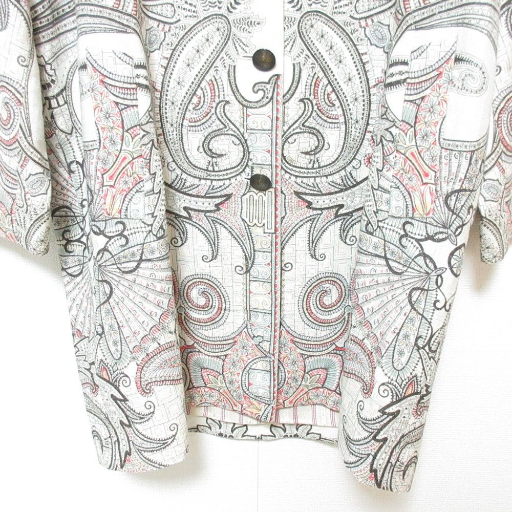 Other Other Etro Paisley Linen Silk Blend Collarless Coat Natural Material Outerwear DUTY FREE for USA Size ONE SIZE - 6 Thumbnail