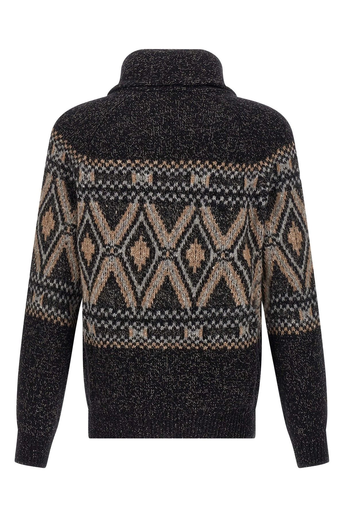 Geometric Jacquard Cardigan