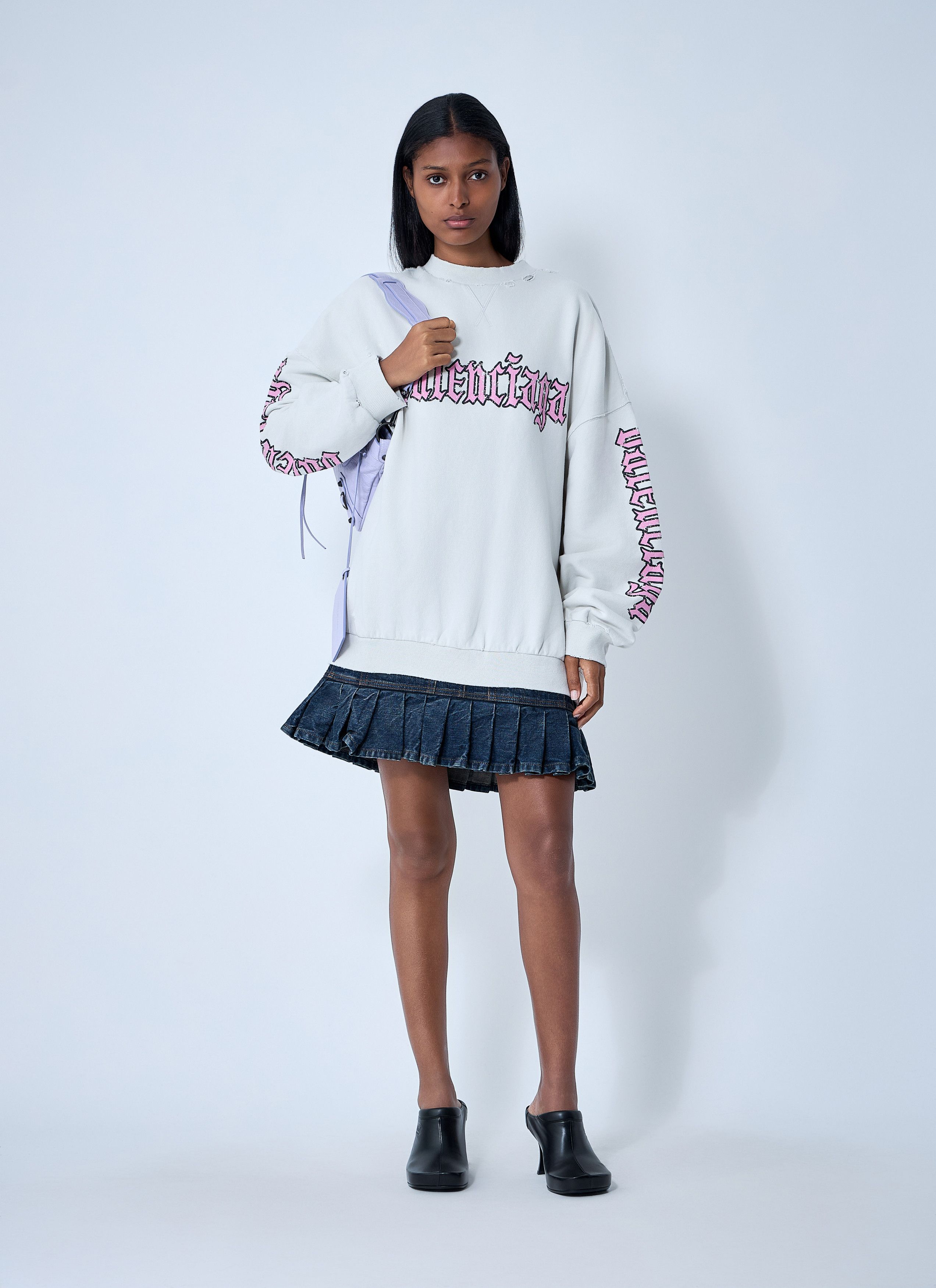 Balenciaga Logo Motif Sweatshirt Dress Size M / US 6-8 / IT 42-44 - 2 Thumbnail