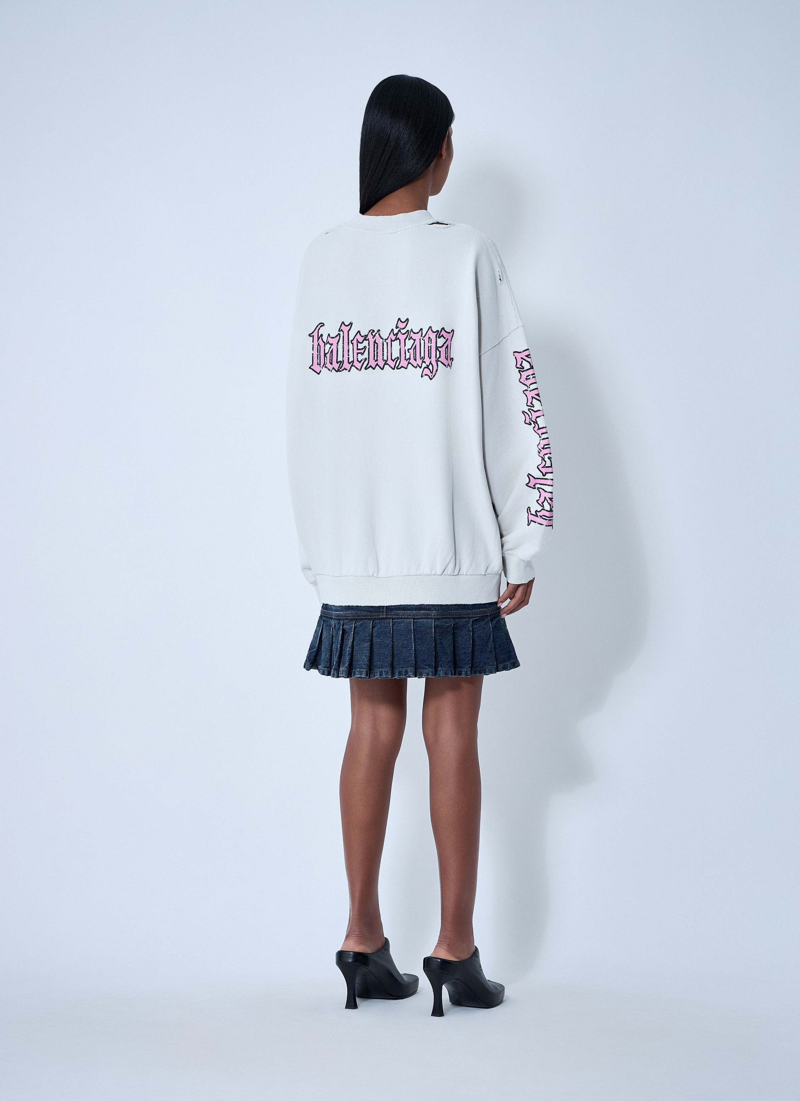 Balenciaga Logo Motif Sweatshirt Dress Size M / US 6-8 / IT 42-44 - 4 Thumbnail