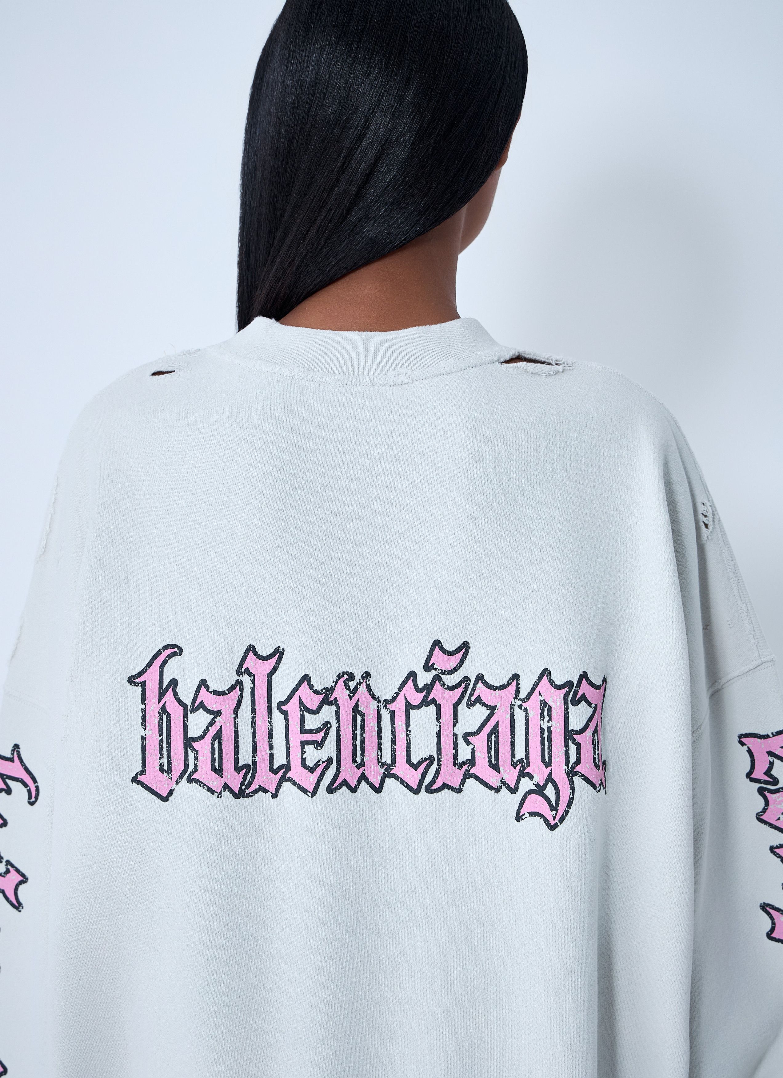 Balenciaga Logo Motif Sweatshirt Dress Size M / US 6-8 / IT 42-44 - 6 Thumbnail