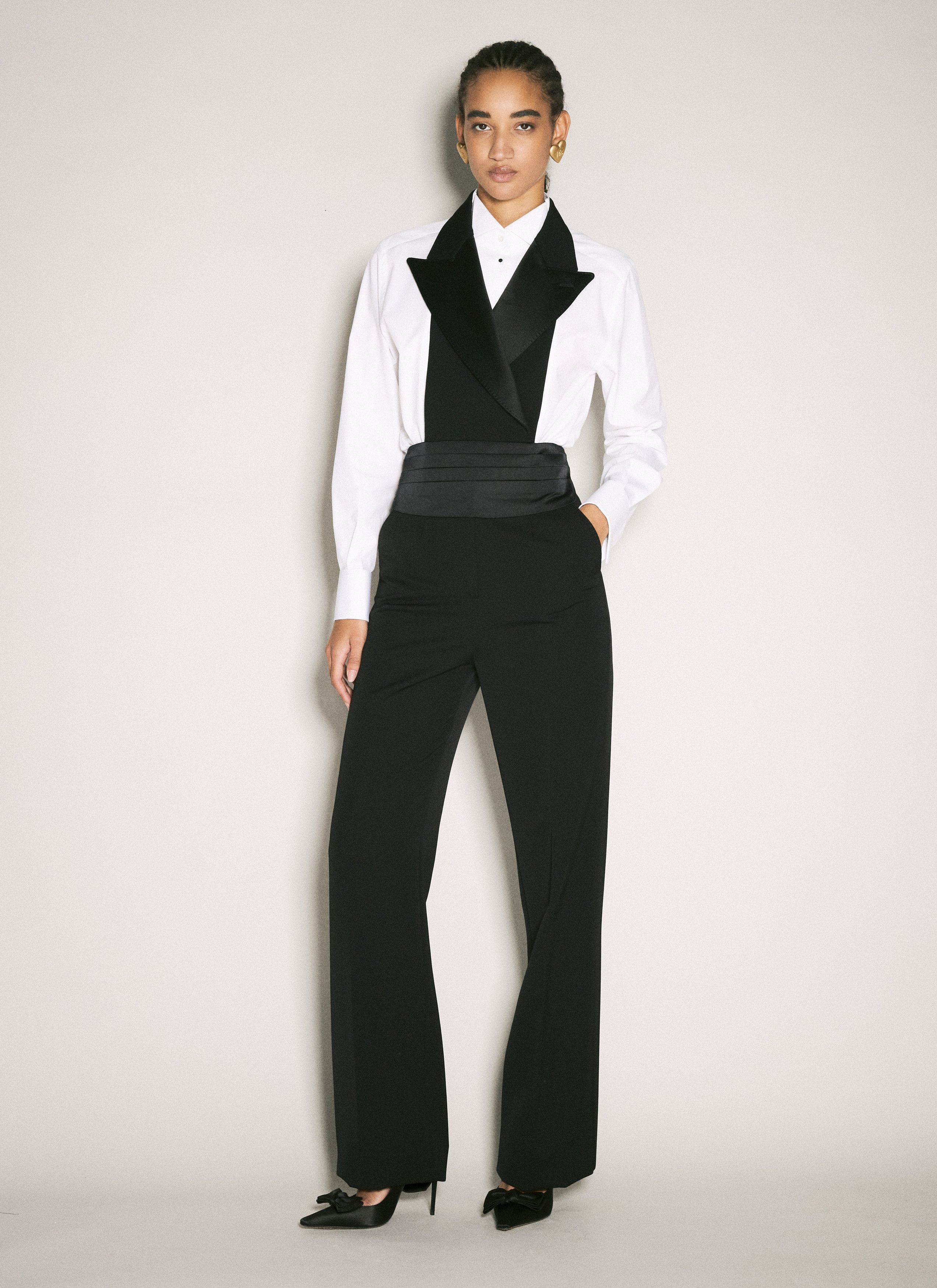 Dolce & Gabbana Wool Gabardine Tuxedo Pants Size 28" / US 6 / IT 42 - 2 Thumbnail
