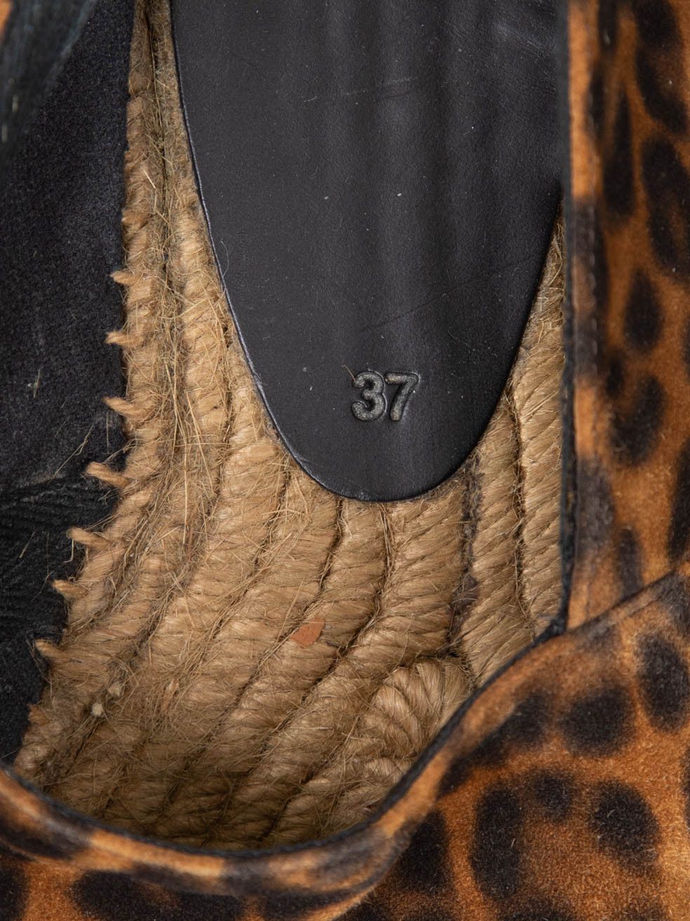 Saint Laurent Paris Brown Leopard Suede Espadrilles Size US 7 / IT 37 - 6 Thumbnail