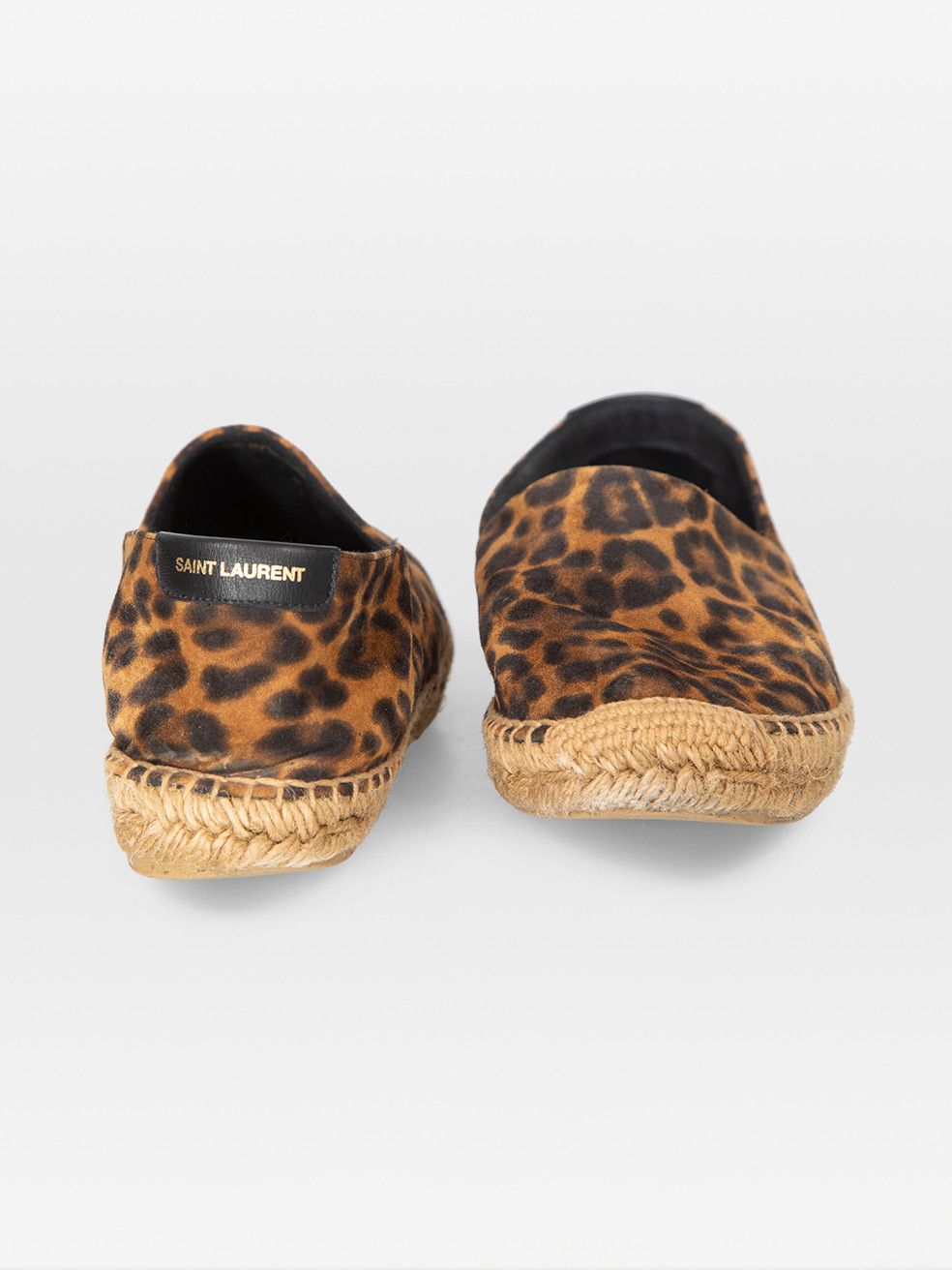 Saint Laurent Paris Brown Leopard Suede Espadrilles Size US 7 / IT 37 - 3 Thumbnail