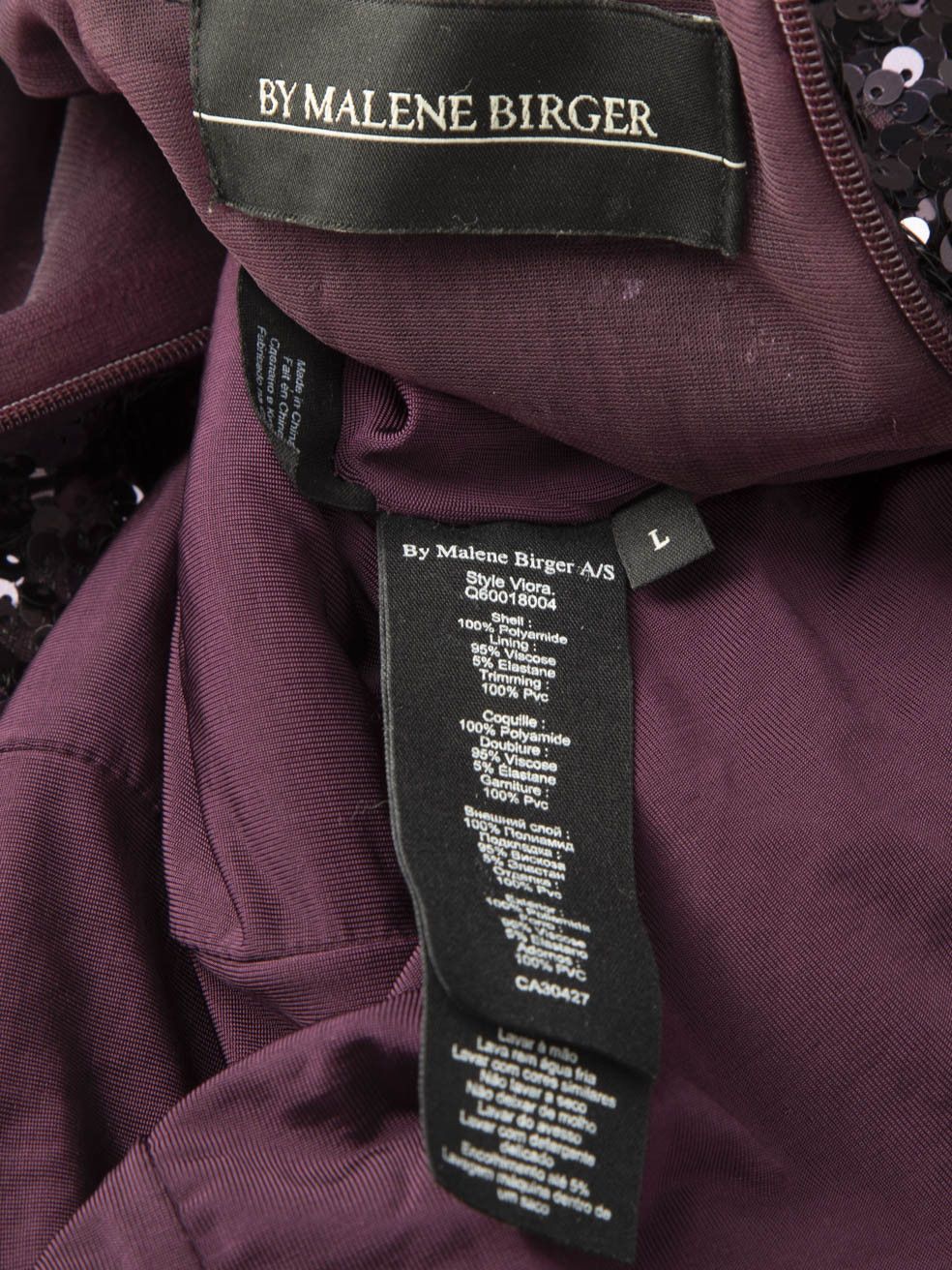 By Malene Birger Purple Sequin Long Sleeve Top Size L / US 10 / IT 46 - 5 Thumbnail