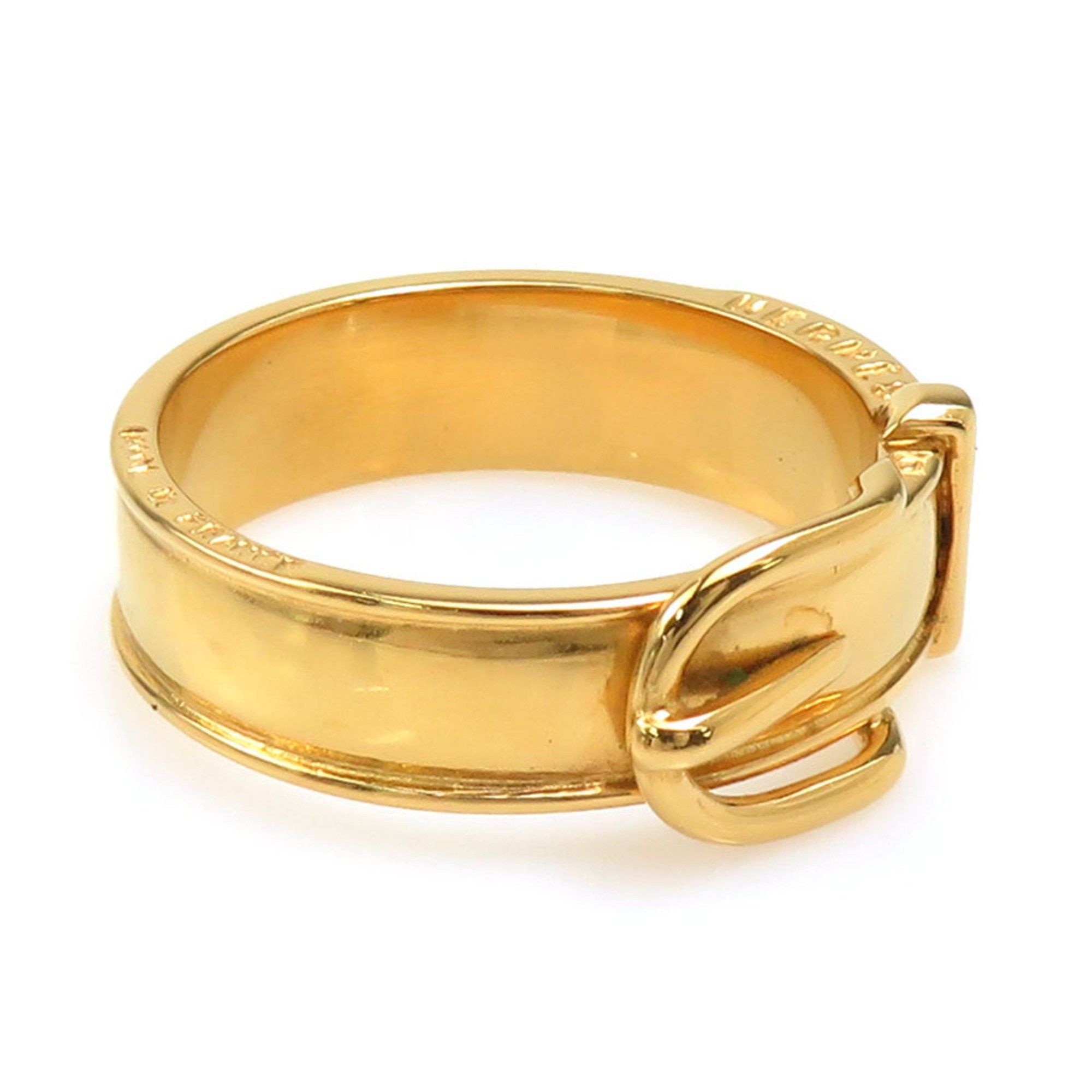 Hermes Hermes scarf ring with belt motif, metal, gold, women's, e60806n Size ONE SIZE - 2 Thumbnail