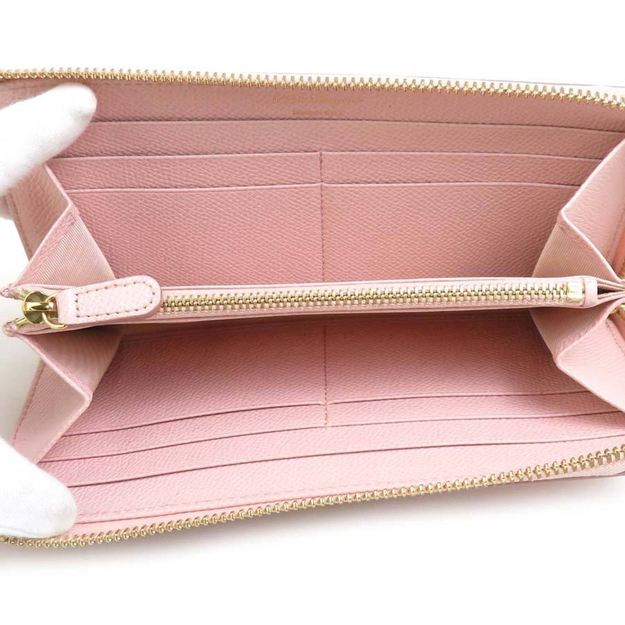 Salvatore Ferragamo Salvatore Ferragamo Vara Ribbon Leather Round Long Wallet, Pink, Women's, H31434a Size ONE SIZE - 3 Thumbnail