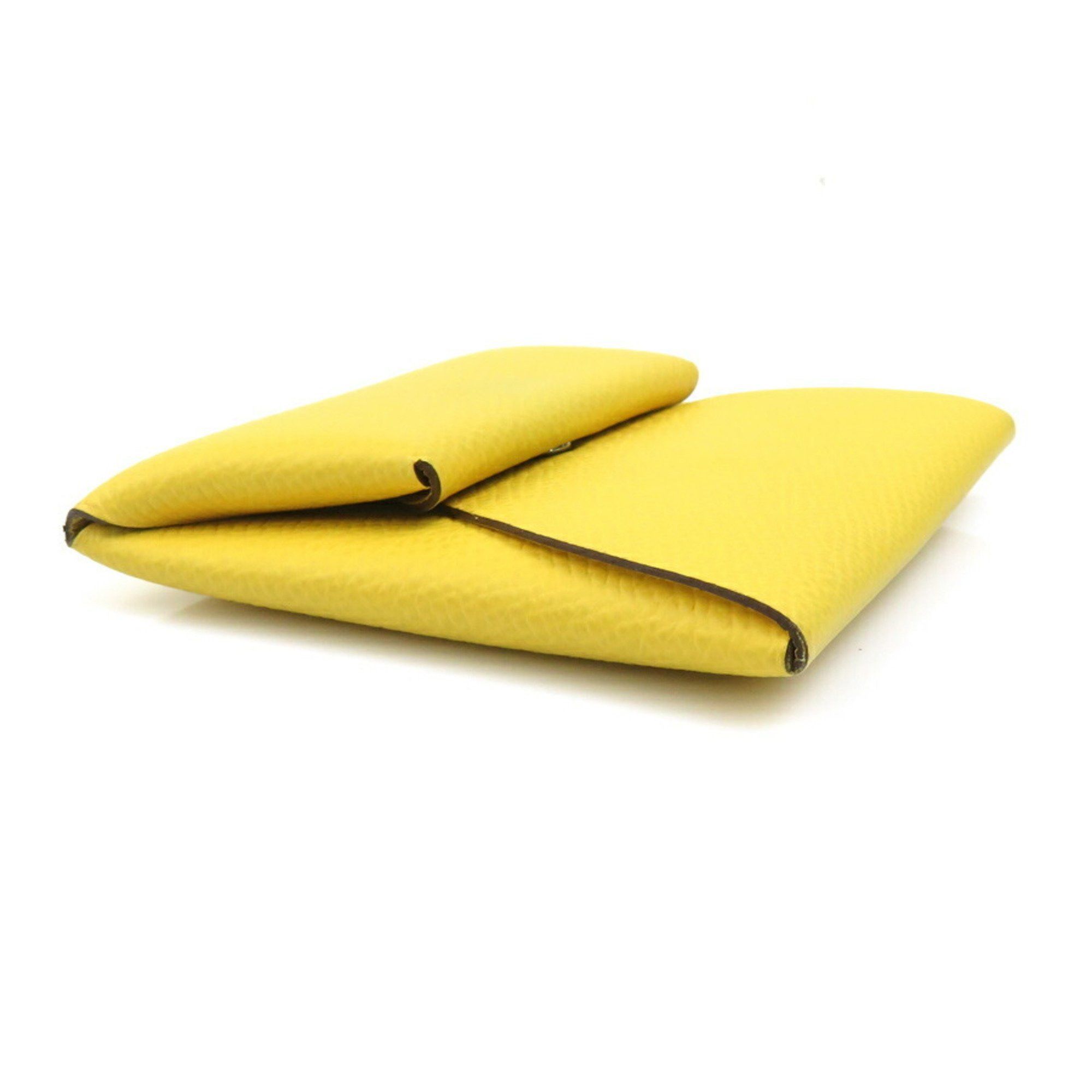 Hermes Hermes Hermès Bastia Leather Wallet/Coin Case, Yellow, Men's/Women's, e60758g Size ONE SIZE - 2 Thumbnail
