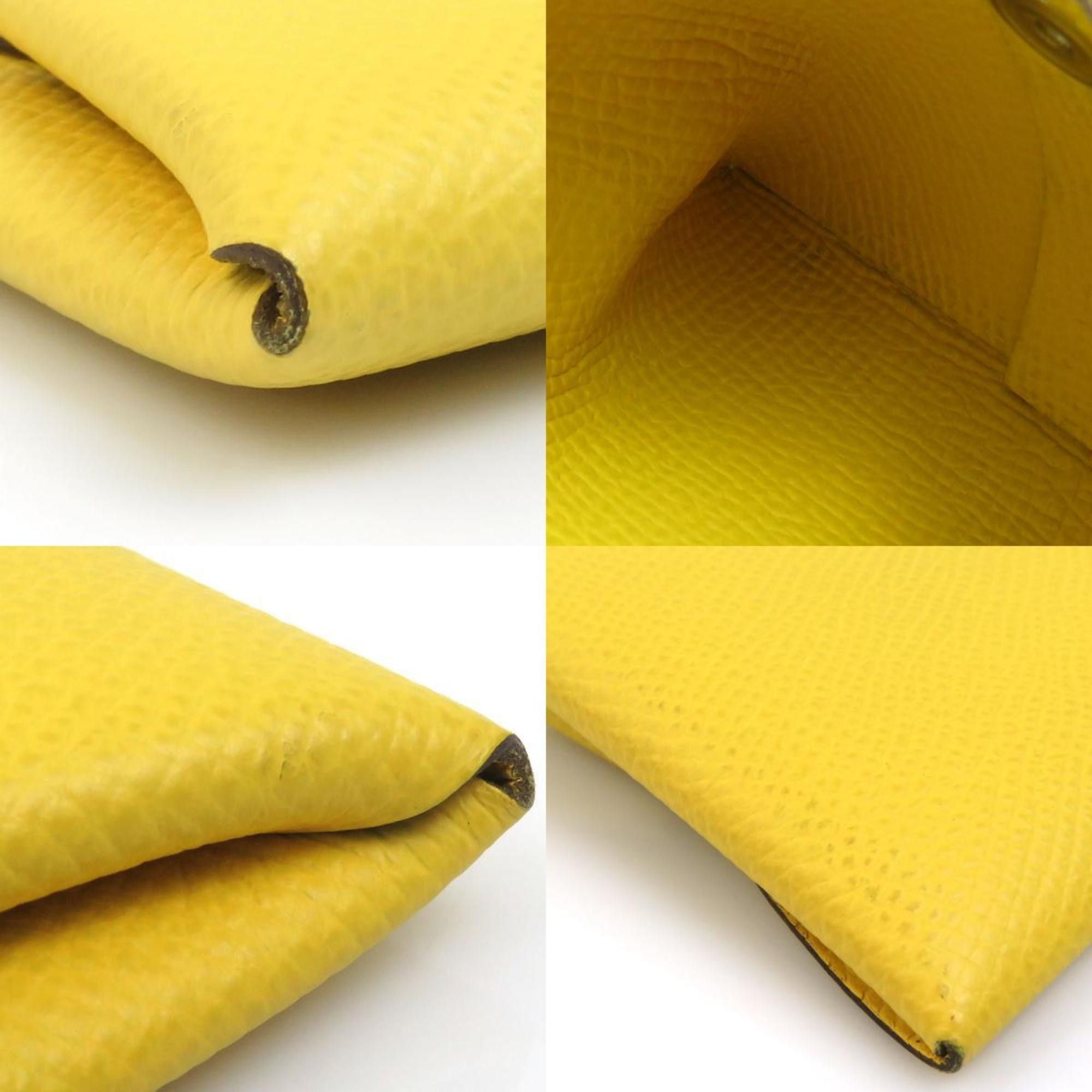 Hermes Hermes Hermès Bastia Leather Wallet/Coin Case, Yellow, Men's/Women's, e60758g Size ONE SIZE - 4 Thumbnail