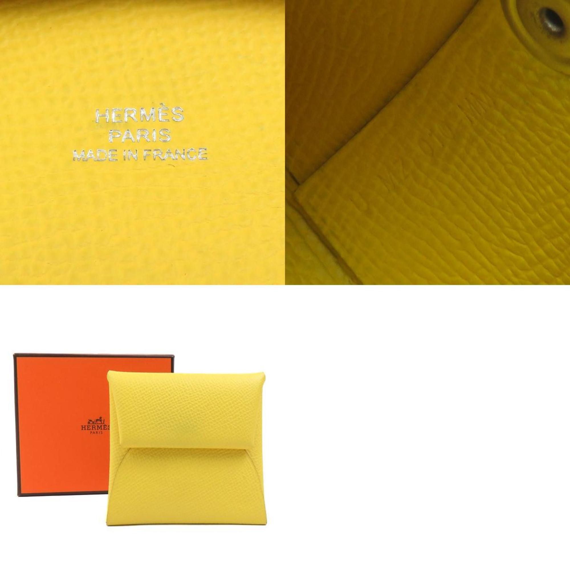 Hermes Hermes Hermès Bastia Leather Wallet/Coin Case, Yellow, Men's/Women's, e60758g Size ONE SIZE - 5 Thumbnail