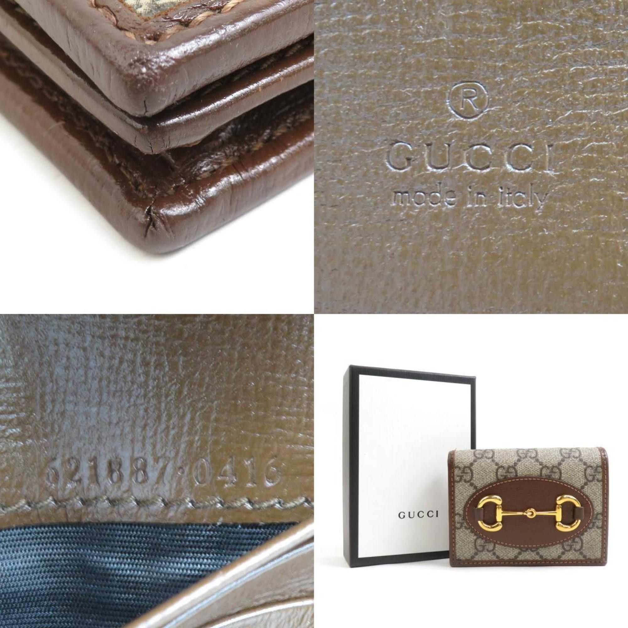 Gucci Gucci Horsebit Bifold Wallet in GG Supreme Canvas, Brown, 621887 (h31430a) Size ONE SIZE - 5 Thumbnail
