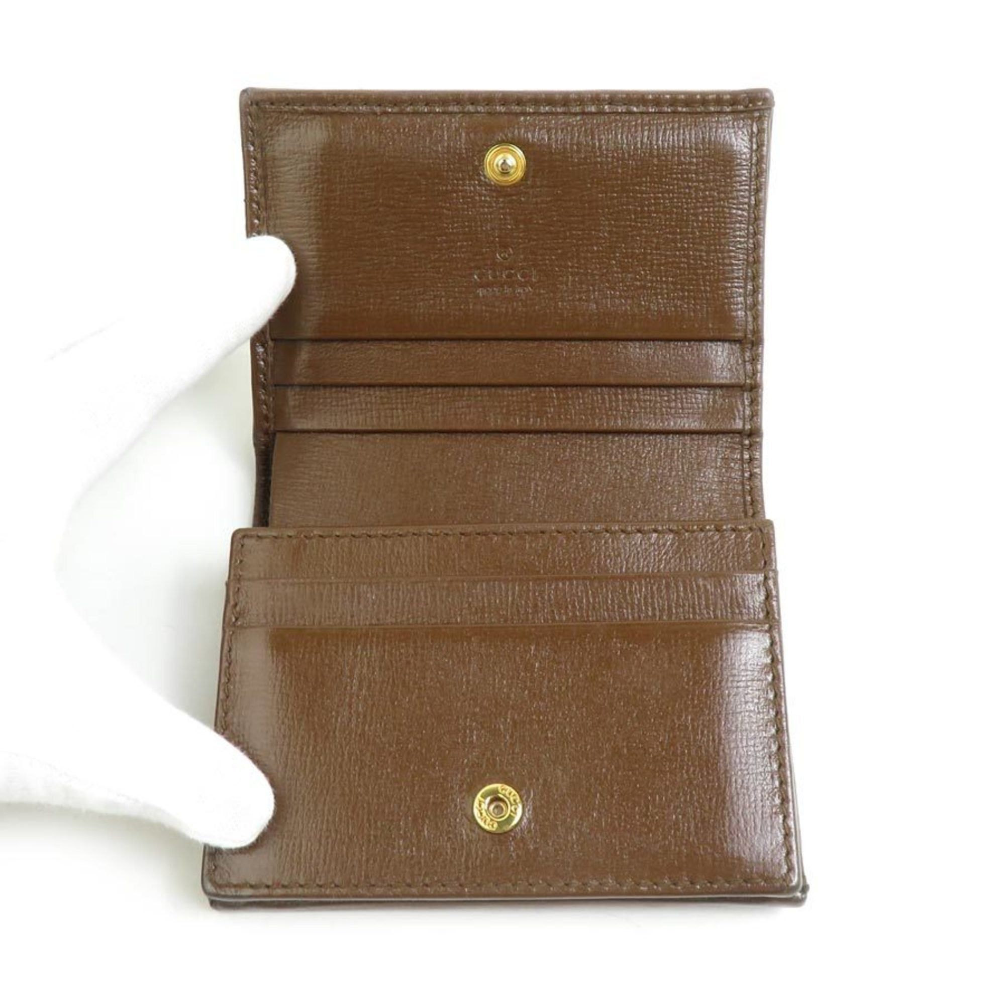 Gucci Gucci Horsebit Bifold Wallet in GG Supreme Canvas, Brown, 621887 (h31430a) Size ONE SIZE - 3 Thumbnail