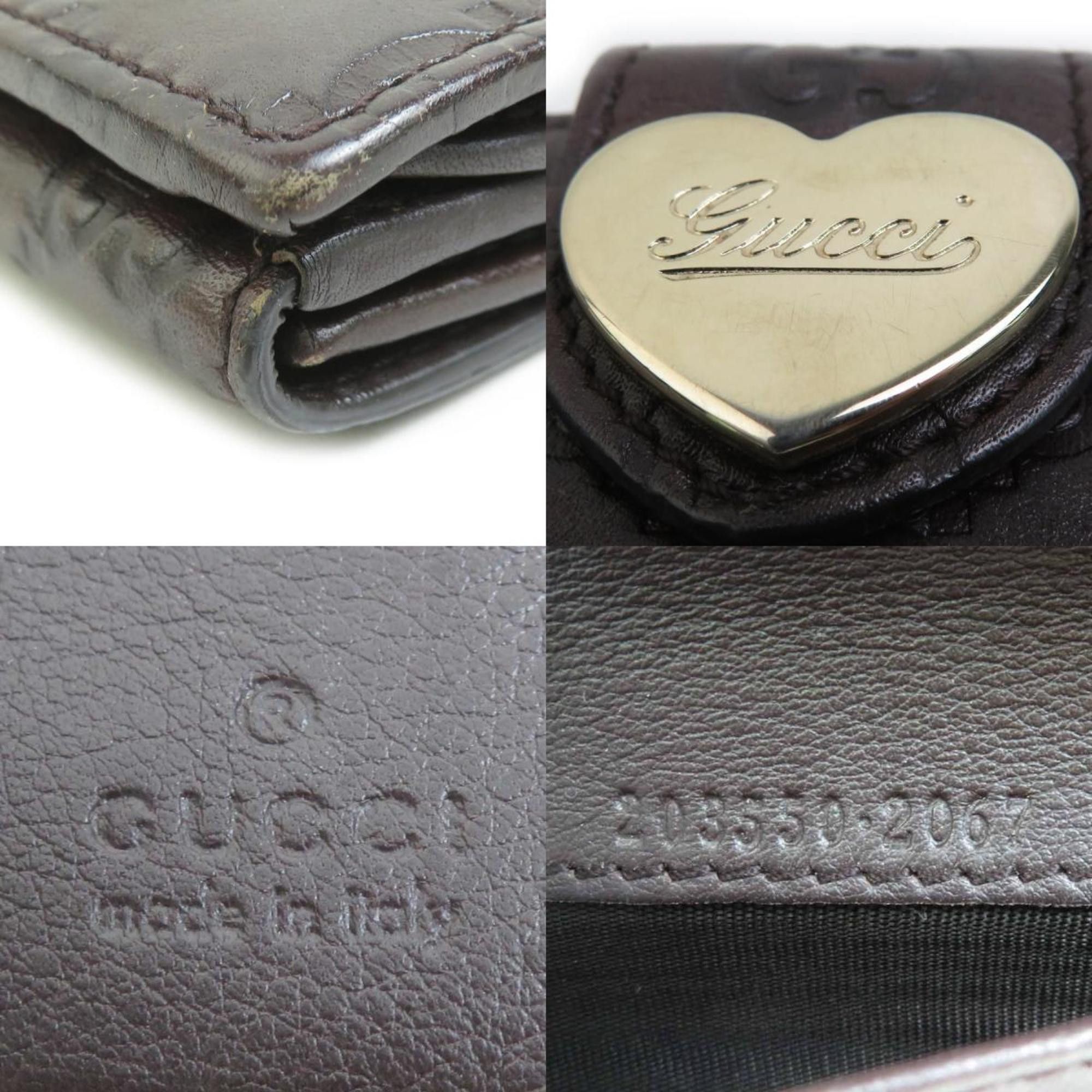 Gucci Gucci Bifold Long Wallet Guccissima Leather Dark Brown and Gold Women's 203550 e60795g Size ONE SIZE - 5 Thumbnail