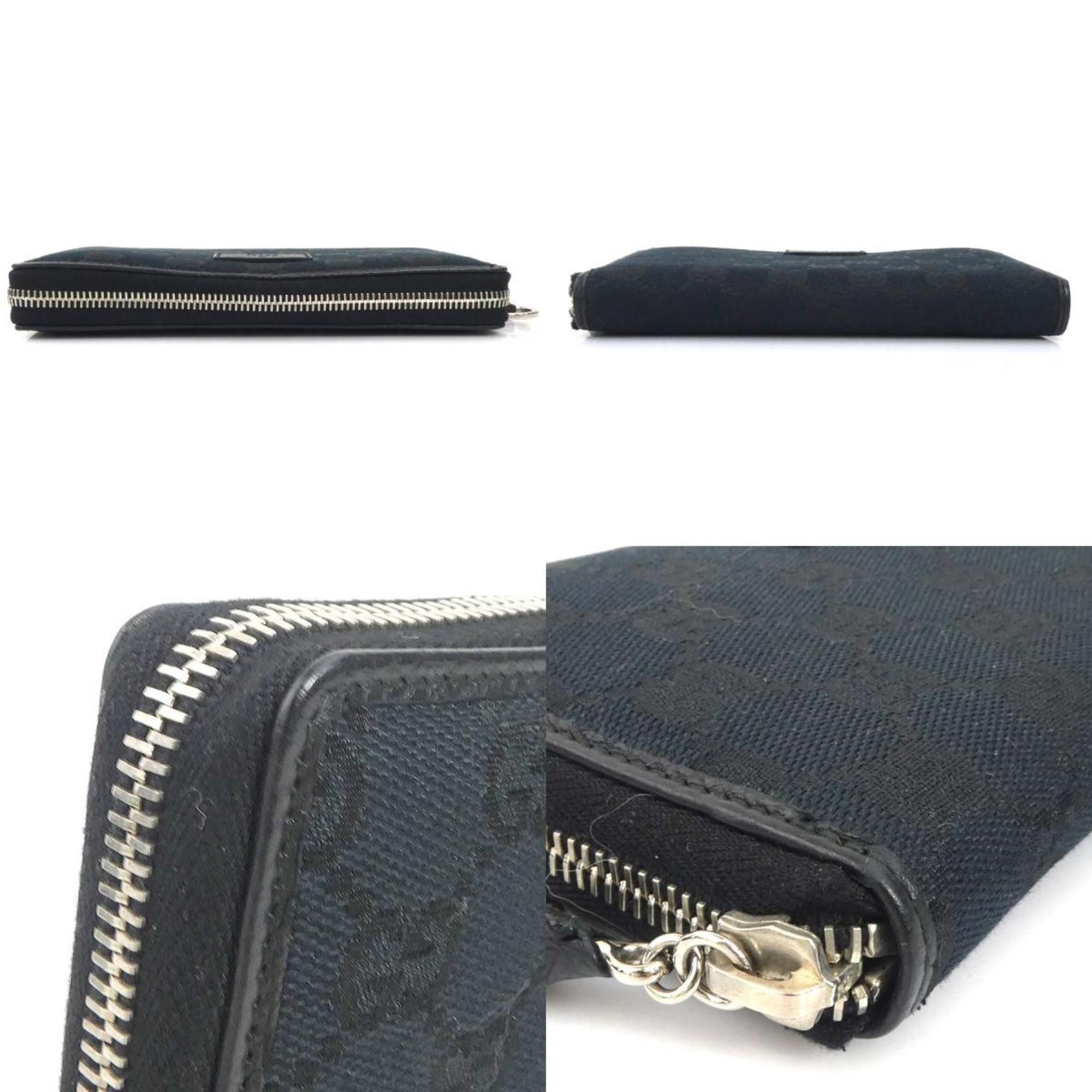 Gucci Gucci Round Long Wallet in GG Canvas, Black and Silver, Men's Women's, 224246 e60756a Size ONE SIZE - 3 Thumbnail