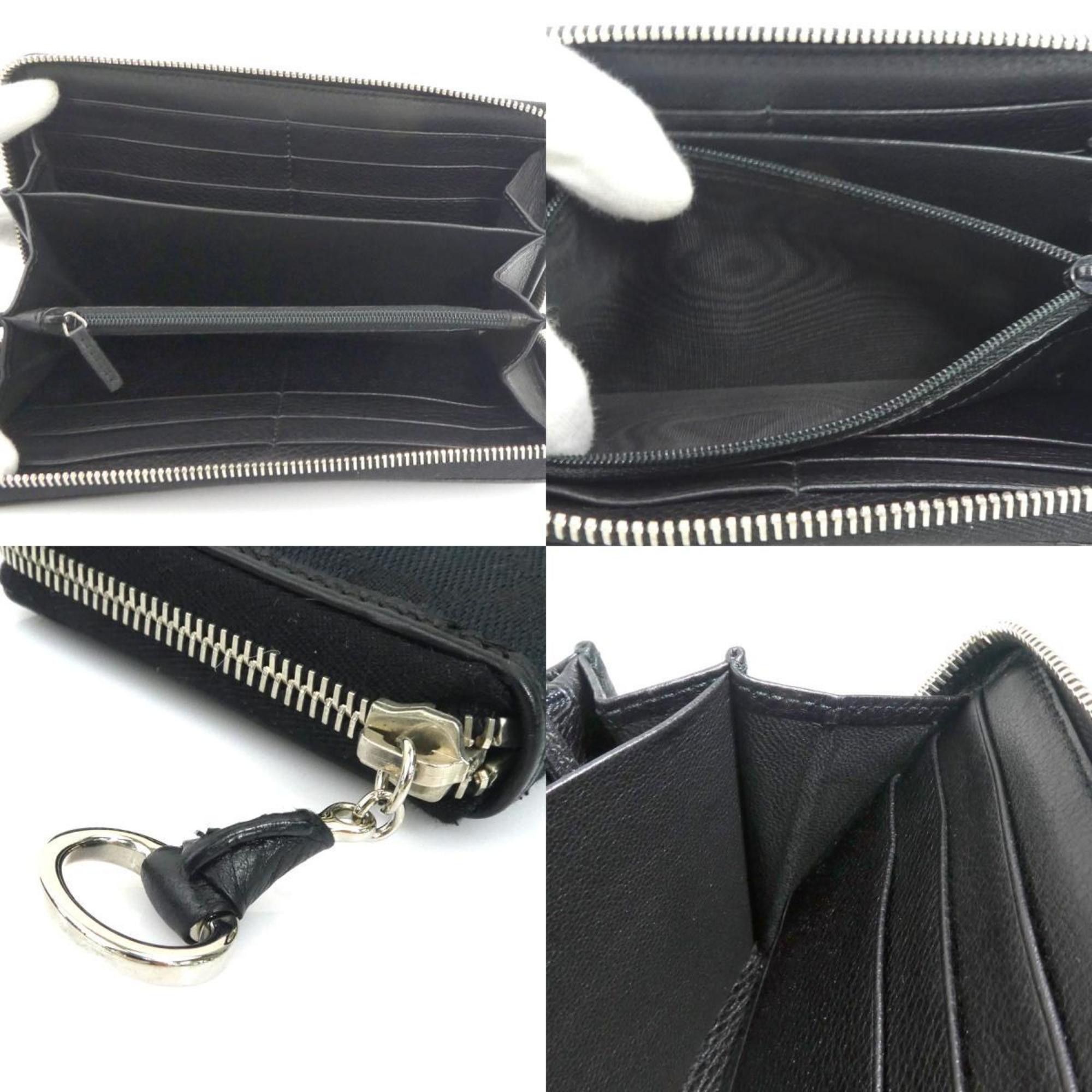 Gucci Gucci Round Long Wallet in GG Canvas, Black and Silver, Men's Women's, 224246 e60756a Size ONE SIZE - 4 Thumbnail