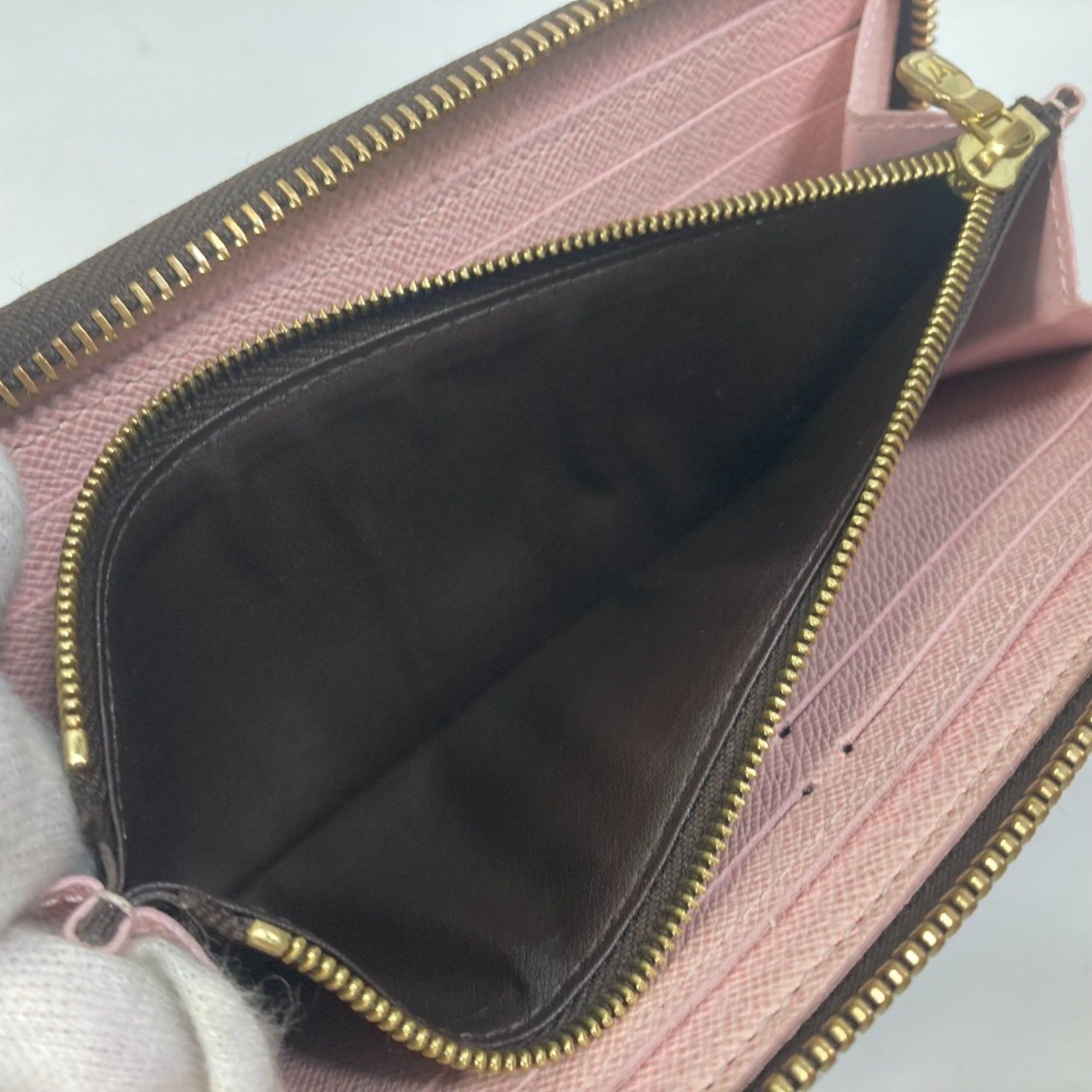 Louis Vuitton LOUIS VUITTON M61298 Monogram Portefeuille Clemence Round Zip Long Wallet in Canvas, Women's, Rose Ballerine, Pink Size ONE SIZE - 11 Thumbnail