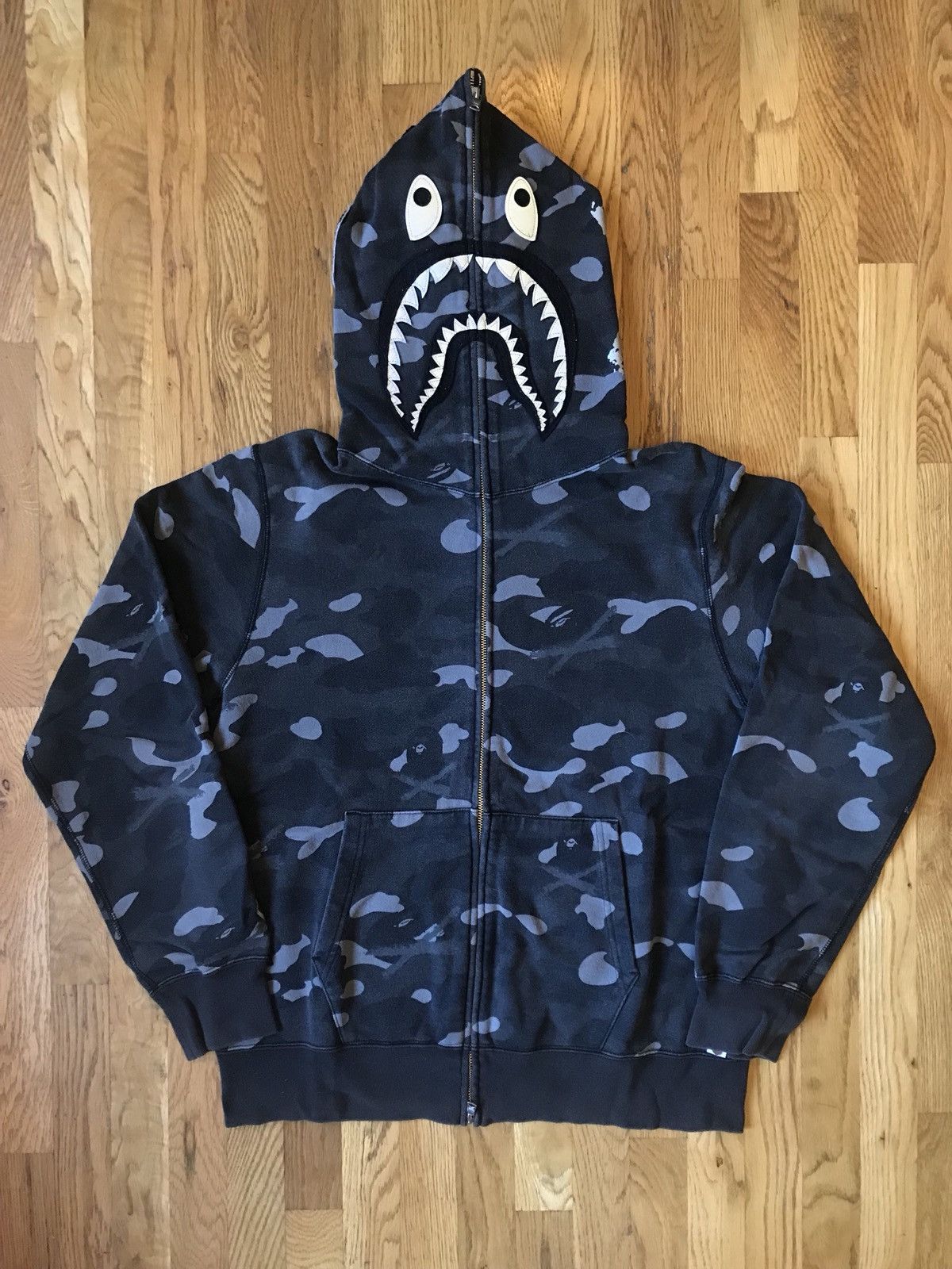 Bape Reflective Shark Hoodie Grailed