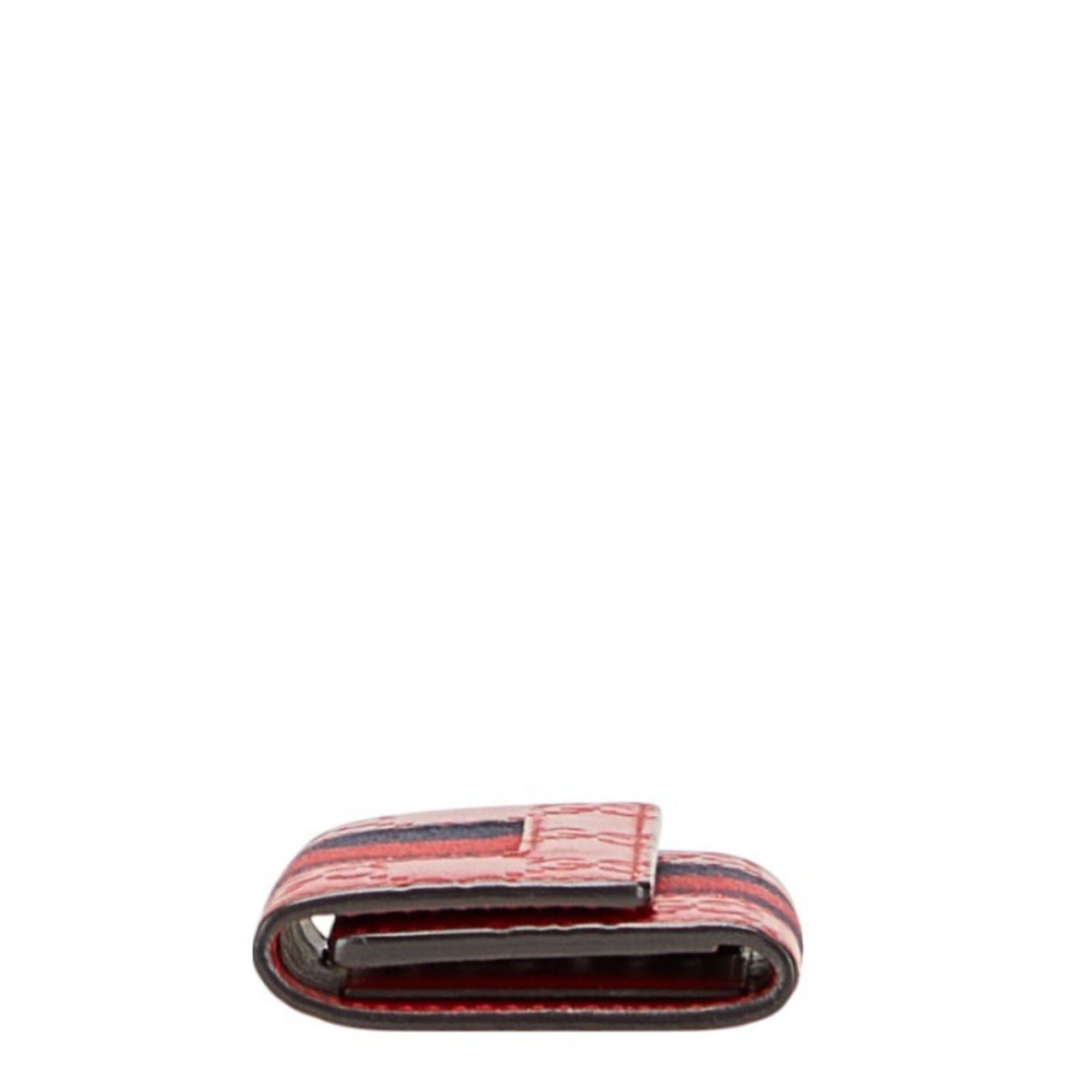 Gucci Gucci Guccissima Sherry Line 6-Ring Key Case 408828 Red Navy Leather Women's GUCCI Size ONE SIZE - 3 Thumbnail