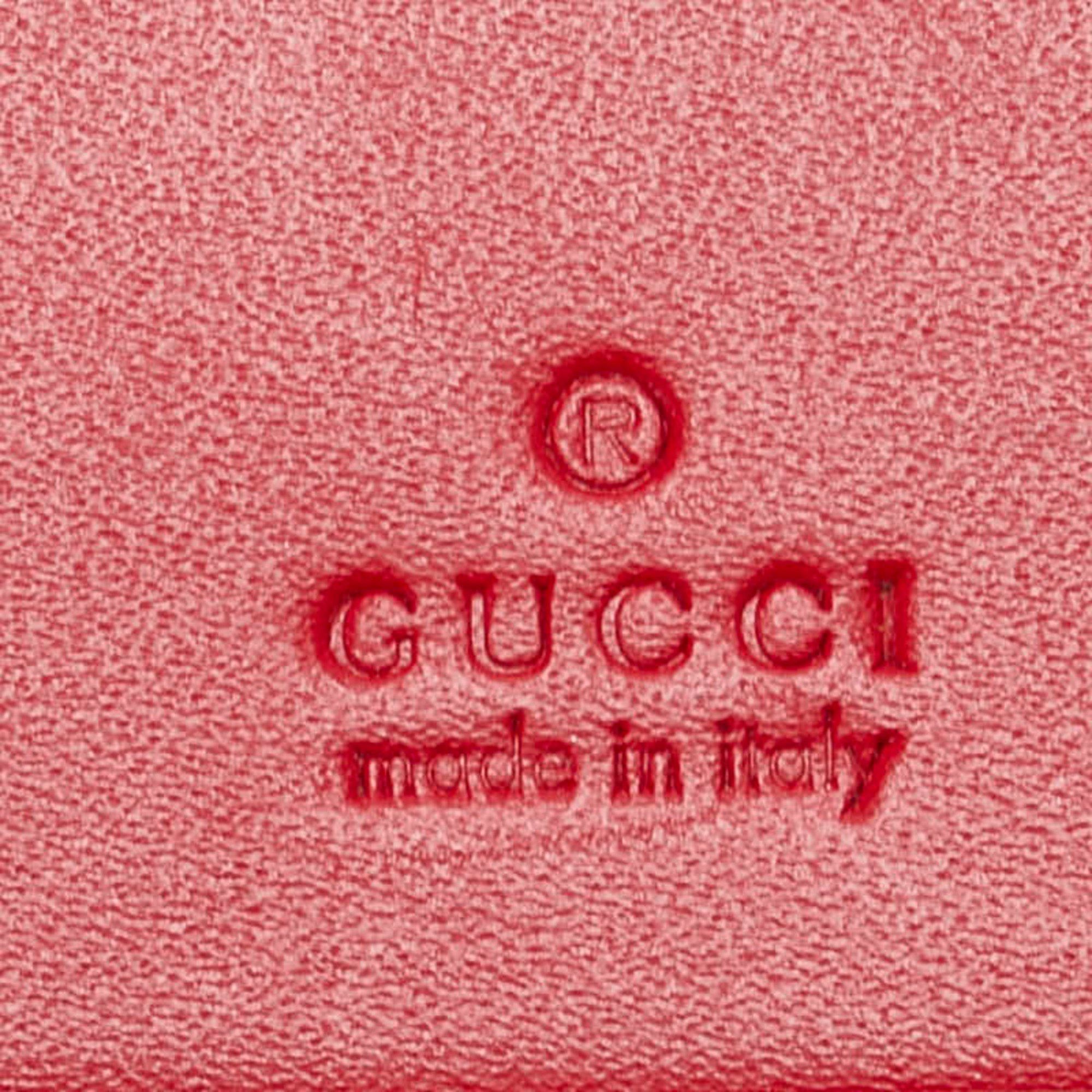 Gucci Gucci Guccissima Sherry Line 6-Ring Key Case 408828 Red Navy Leather Women's GUCCI Size ONE SIZE - 7 Thumbnail