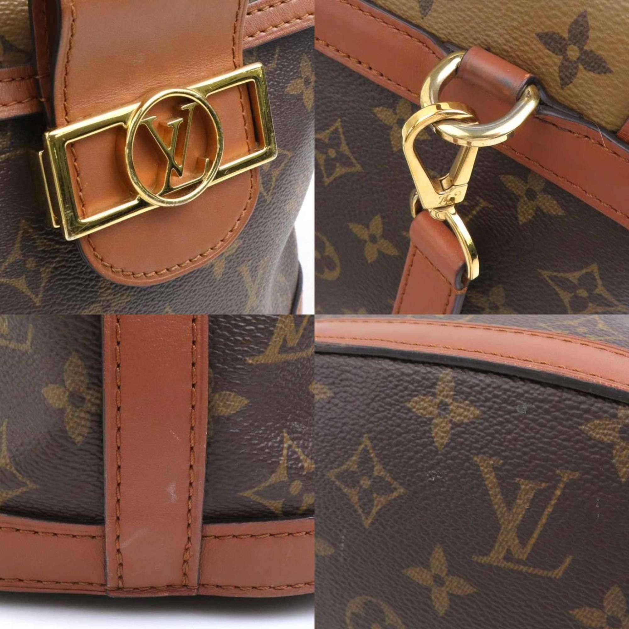 Louis Vuitton Louis Vuitton Monogram Reverse Dauphine Backpack in Canvas, Brown and Gold, Women's, M45145 e60776k Size ONE SIZE - 4 Thumbnail