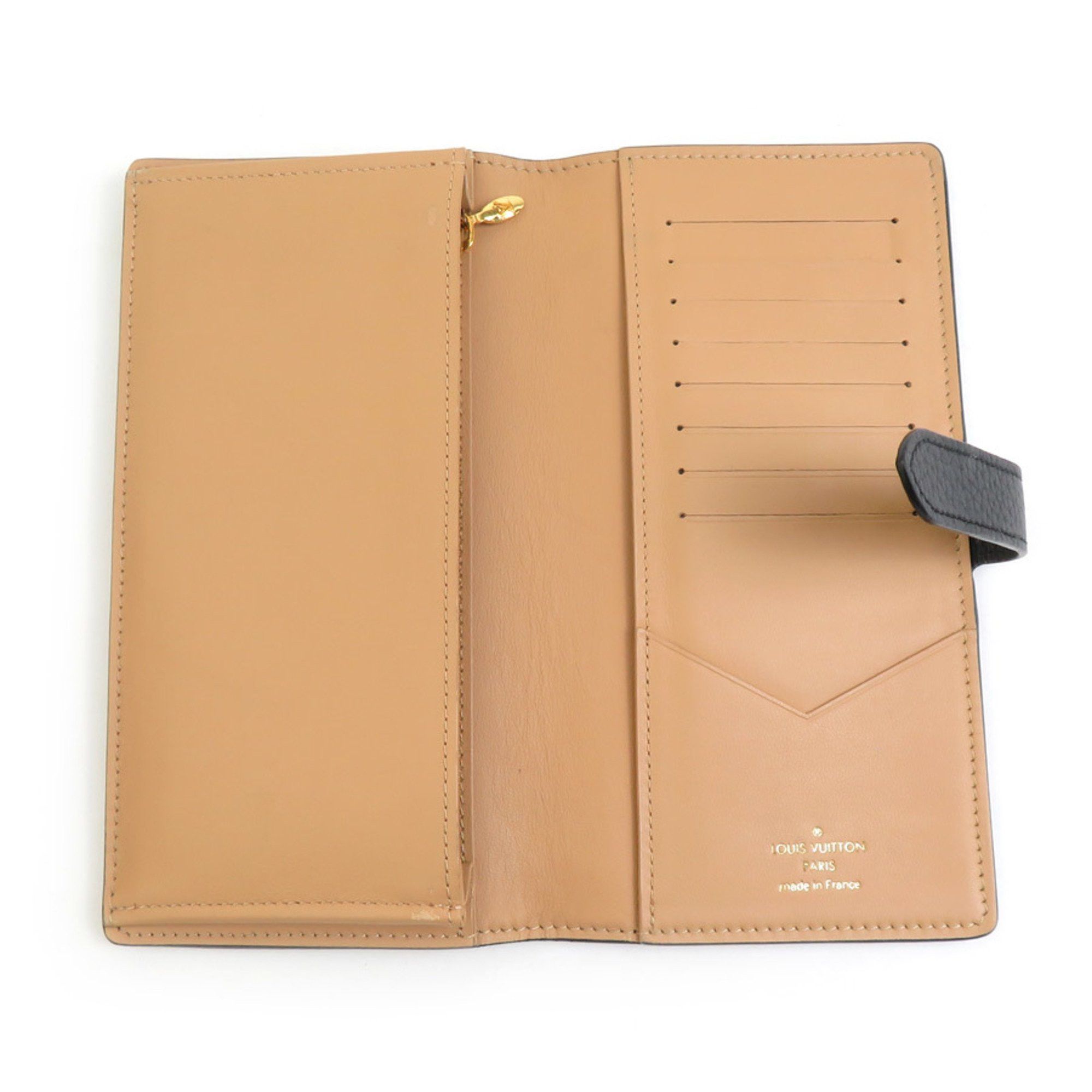 Louis Vuitton Louis Vuitton Bi-fold Long Wallet LV Vertical Leather Black Gold Men's Women's M81330 e60778g Size ONE SIZE - 3 Thumbnail