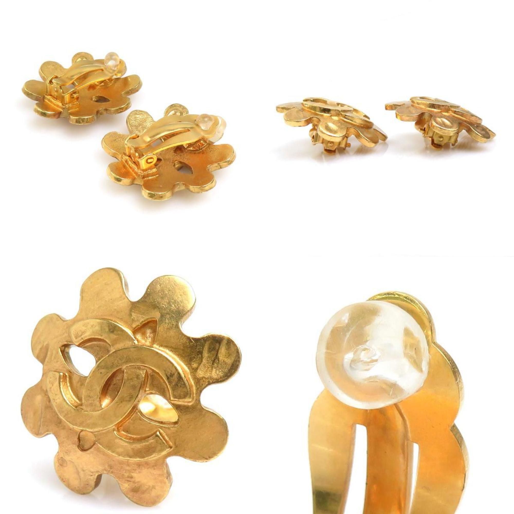 Chanel CHANEL Coco Mark Metal Gold Earrings for Women e60785i Size ONE SIZE - 4 Thumbnail