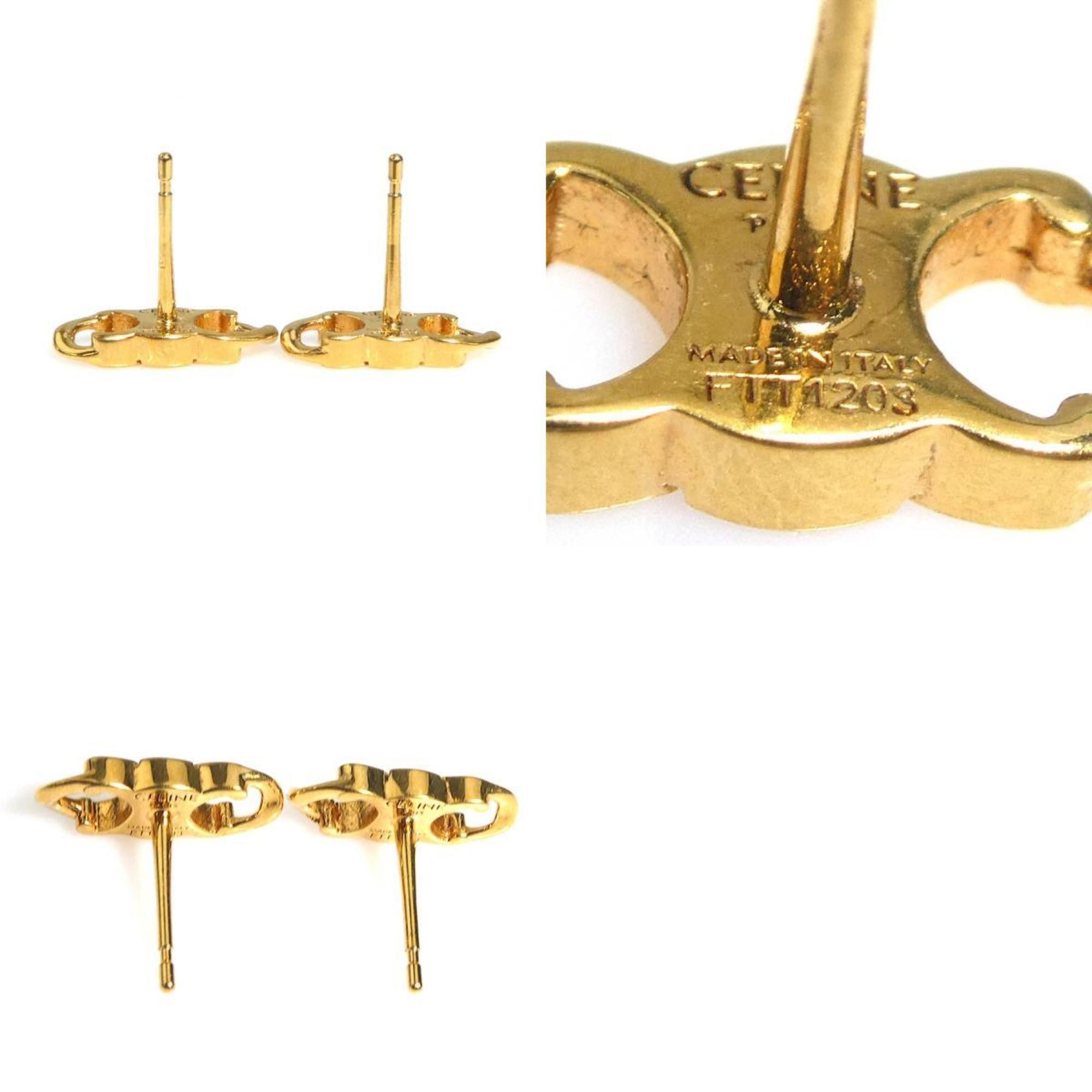 Celine Celine Triomphe earrings in gold metal for women, r10739k Size ONE SIZE - 5 Thumbnail