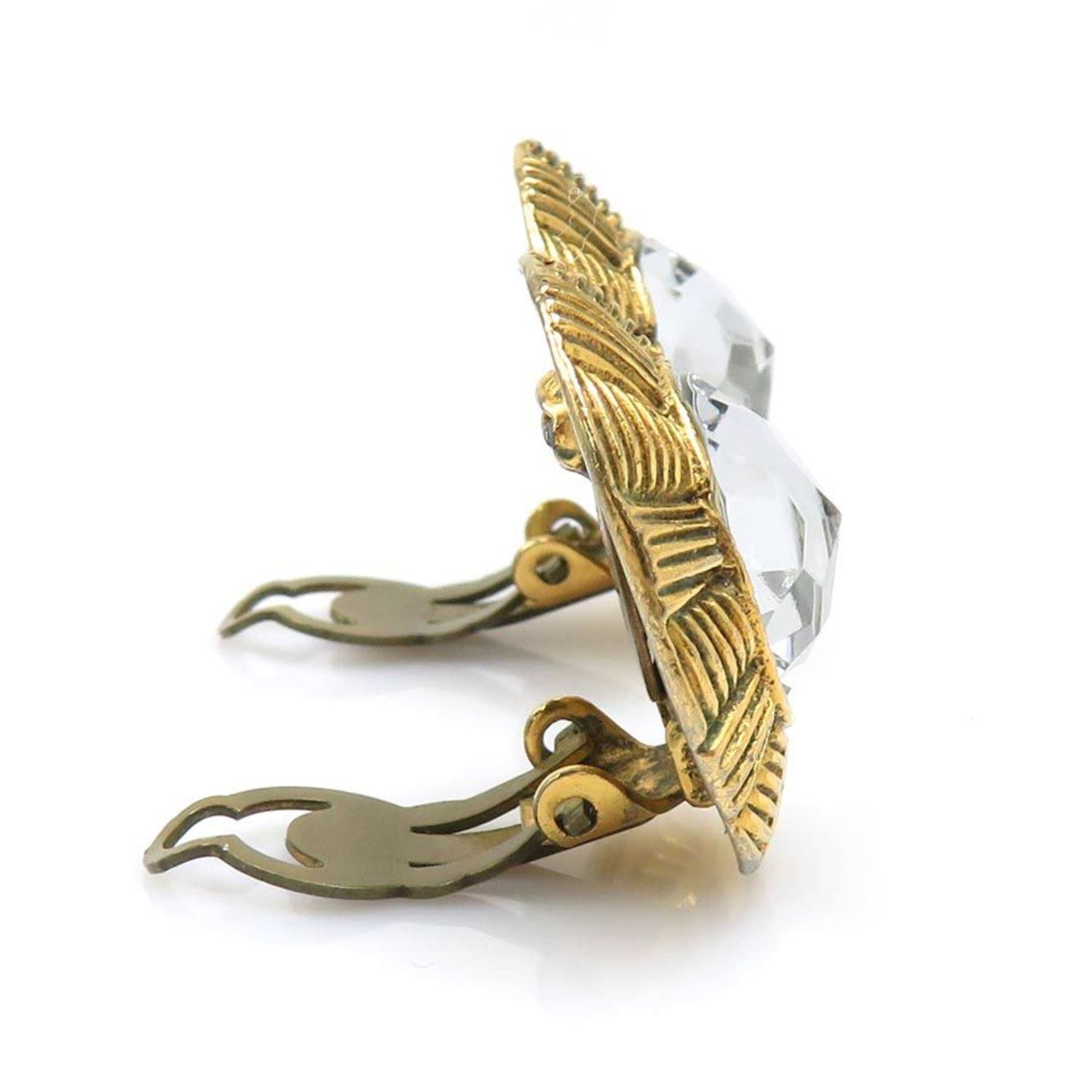 Chanel CHANEL Metal Rhinestone Earrings in Gold and Silver for Women (e60805a) Size ONE SIZE - 2 Thumbnail