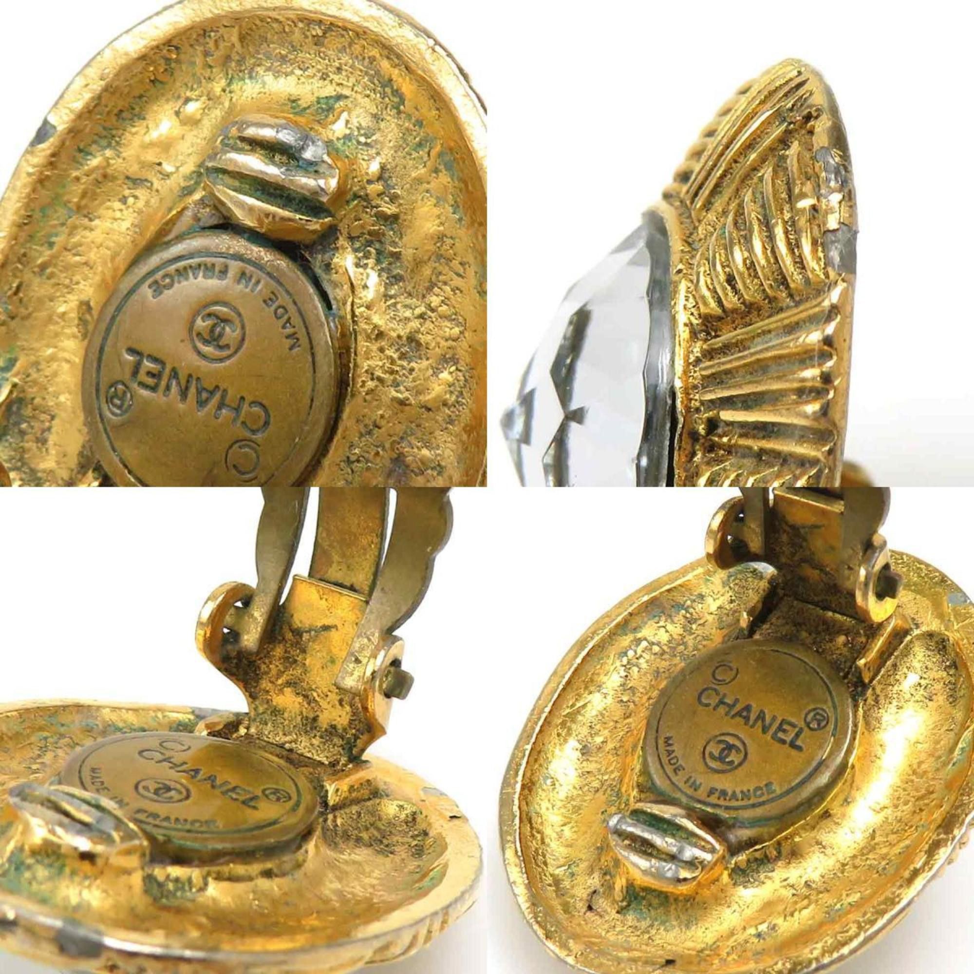 Chanel CHANEL Metal Rhinestone Earrings in Gold and Silver for Women (e60805a) Size ONE SIZE - 5 Thumbnail