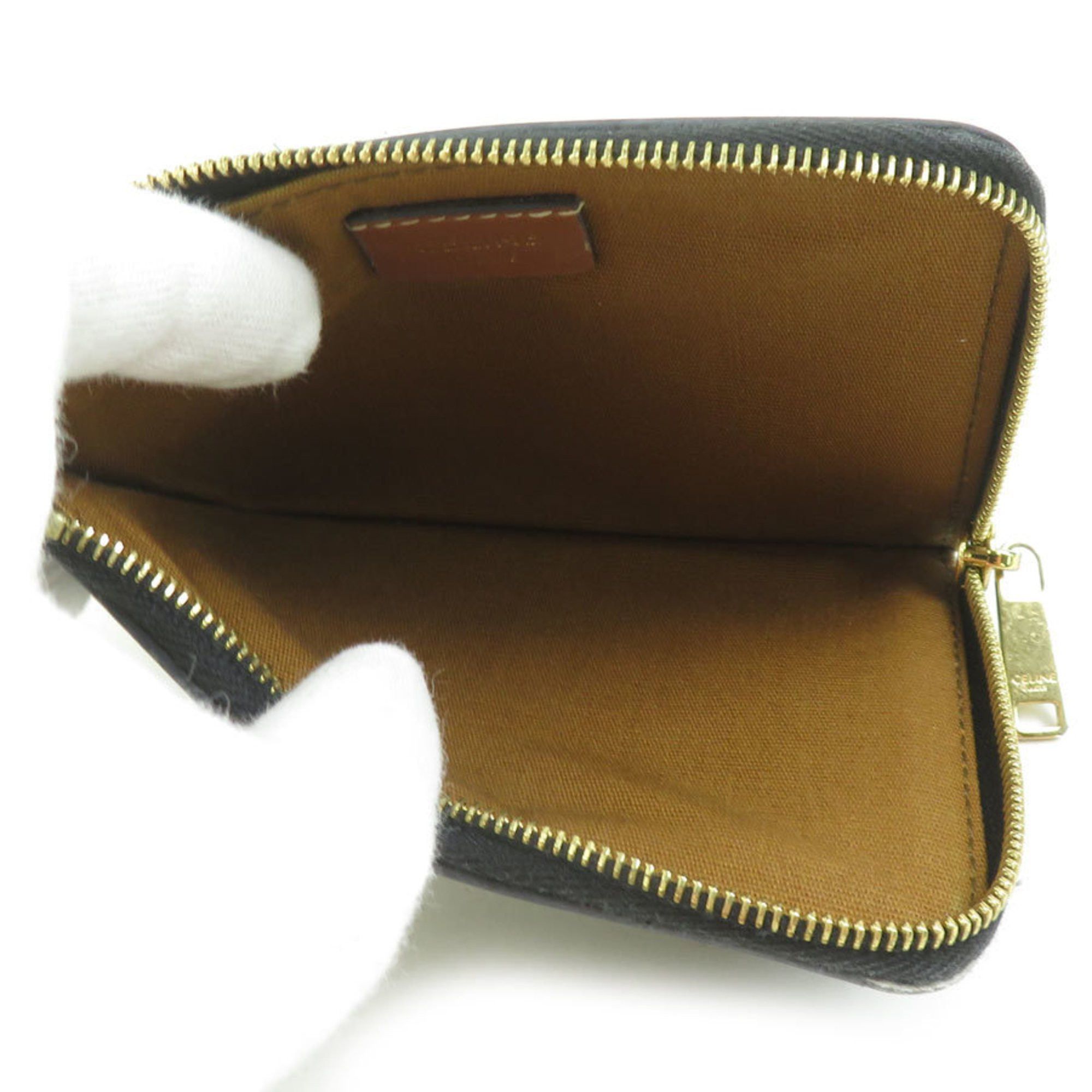 Celine Celine Triomphe Coated Canvas Wallet/Coin Case, Black, Men's/Women's, H31426K Size ONE SIZE - 3 Thumbnail