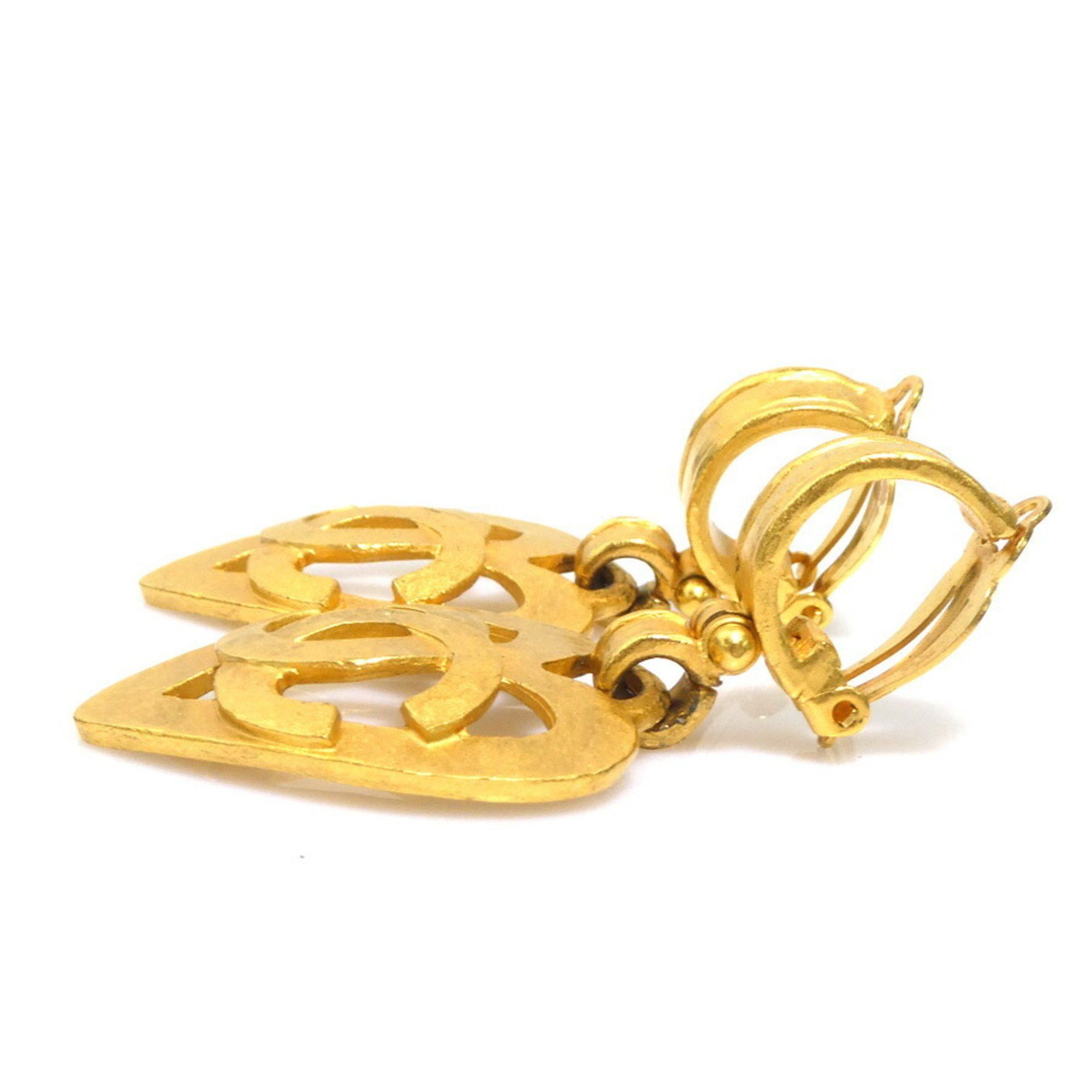 Chanel CHANEL Coco Mark Heart Metal Gold Earrings for Women e60768n Size ONE SIZE - 3 Thumbnail
