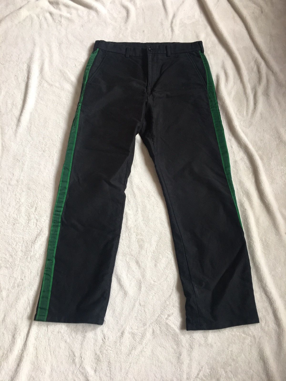 Comme des Garcons Homme Plus AD2001 Green Side Stripe Pants Size US 34 / EU 50 - 2 Thumbnail