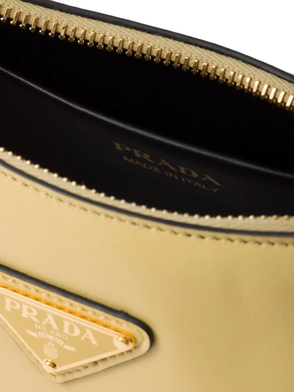 Prada Arqué leather shoulder bag in yellow Size ONE SIZE - 2 Thumbnail