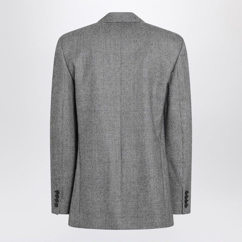 Saint Laurent Gray Jacket In Prince Of Wales Check