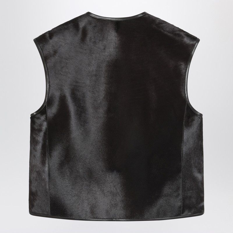 Loulou de Saison Loulou De Saison Brown Ampas Vest In Pony-Effect Leather Size S / US 4 / IT 40 - 2 Thumbnail