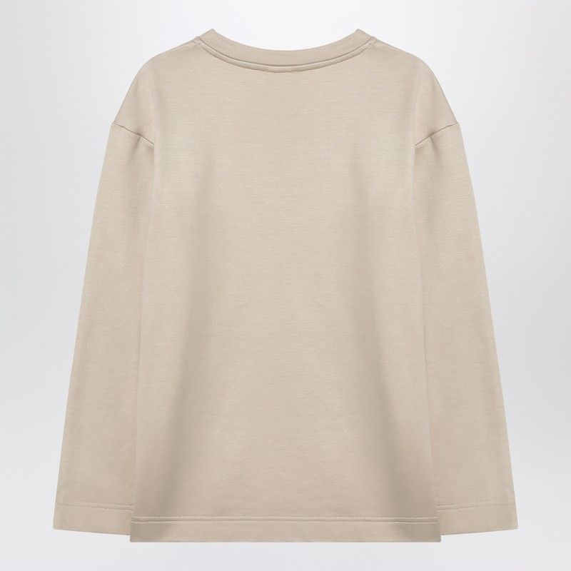 Max Mara Max Mara Beige Sweatshirt In Silk Blend Size M / US 6-8 / IT 42-44 - 2 Thumbnail