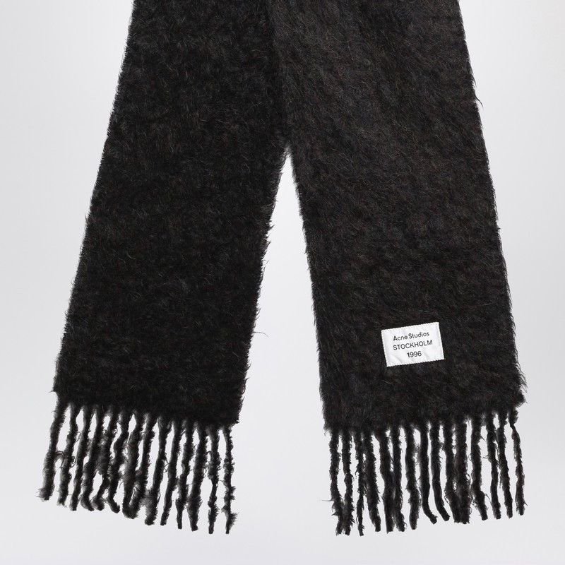 Acne Studios Acne Studios Black Wool Scarf With Logo Size ONE SIZE - 2 Thumbnail