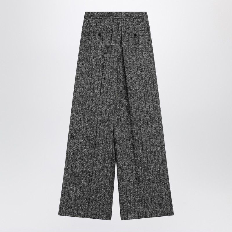Dolce & Gabbana Dolce&Gabbana Wide Dark Grey Striped Trousers Size 27" / US 4 / IT 40 - 2 Thumbnail