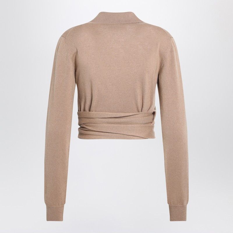 Dolce & Gabbana Dolce&Gabbana Beige Wrap Cardigan In Cashmere Size S / US 4 / IT 40 - 2 Thumbnail