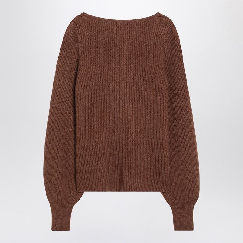 Loulou de Saison Loulou De Saison Brown Ribbed Cashmere Jumper Size XS / US 0-2 / IT 36-38 - 2 Thumbnail