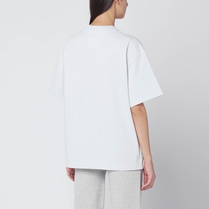 Jil Sander Light Grey Oversized T-Shirt With Logo Print